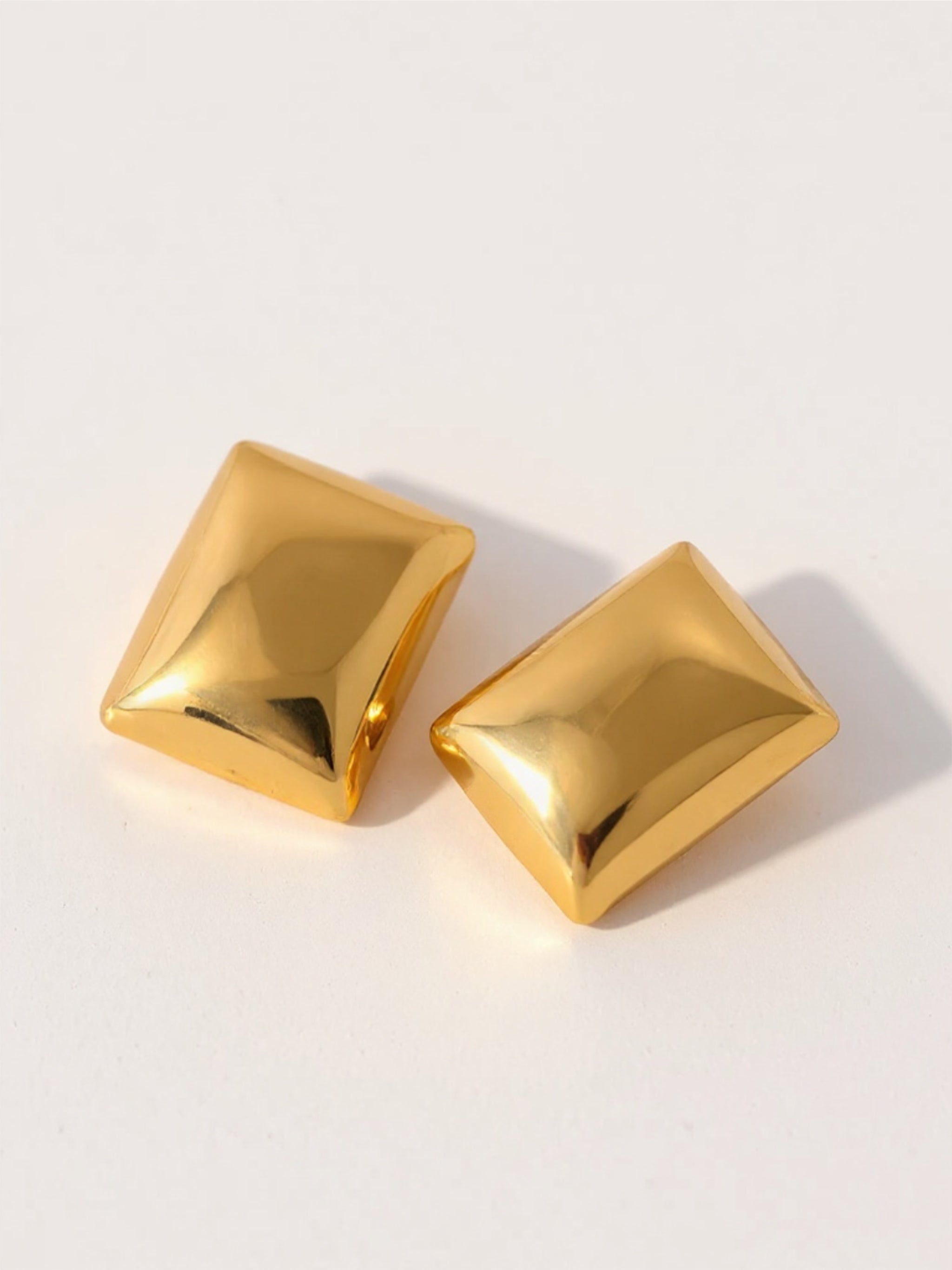 Stainless Steel Rectangular Stud Earrings