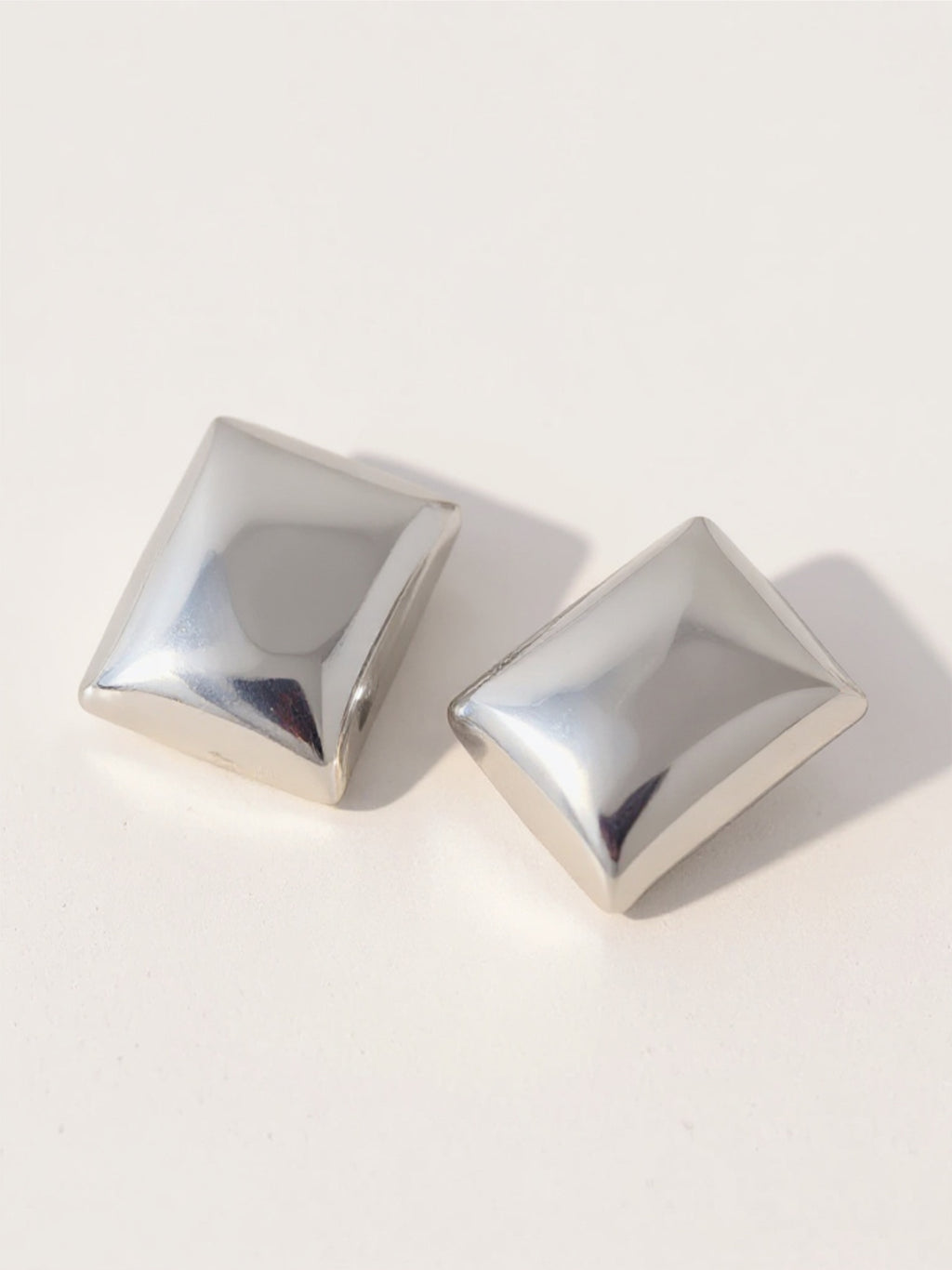 Stainless Steel Rectangular Stud Earrings