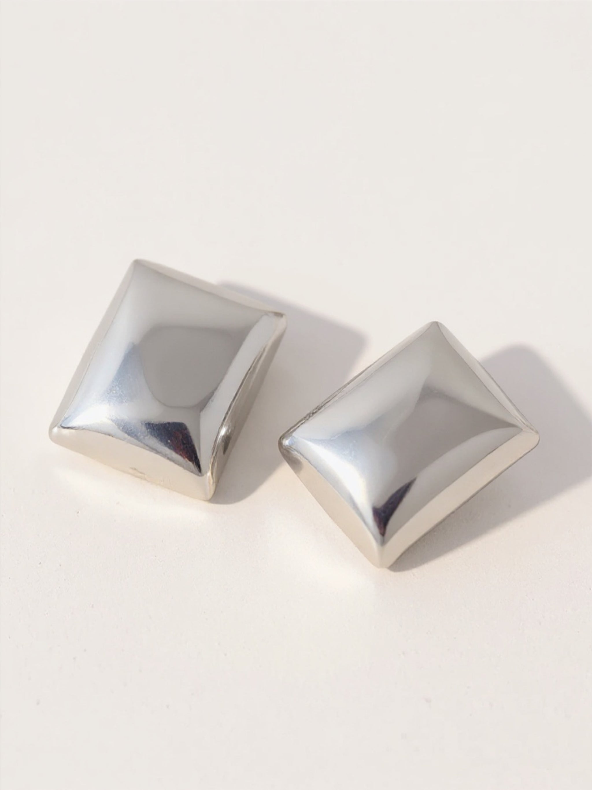 Stainless Steel Rectangular Stud Earrings