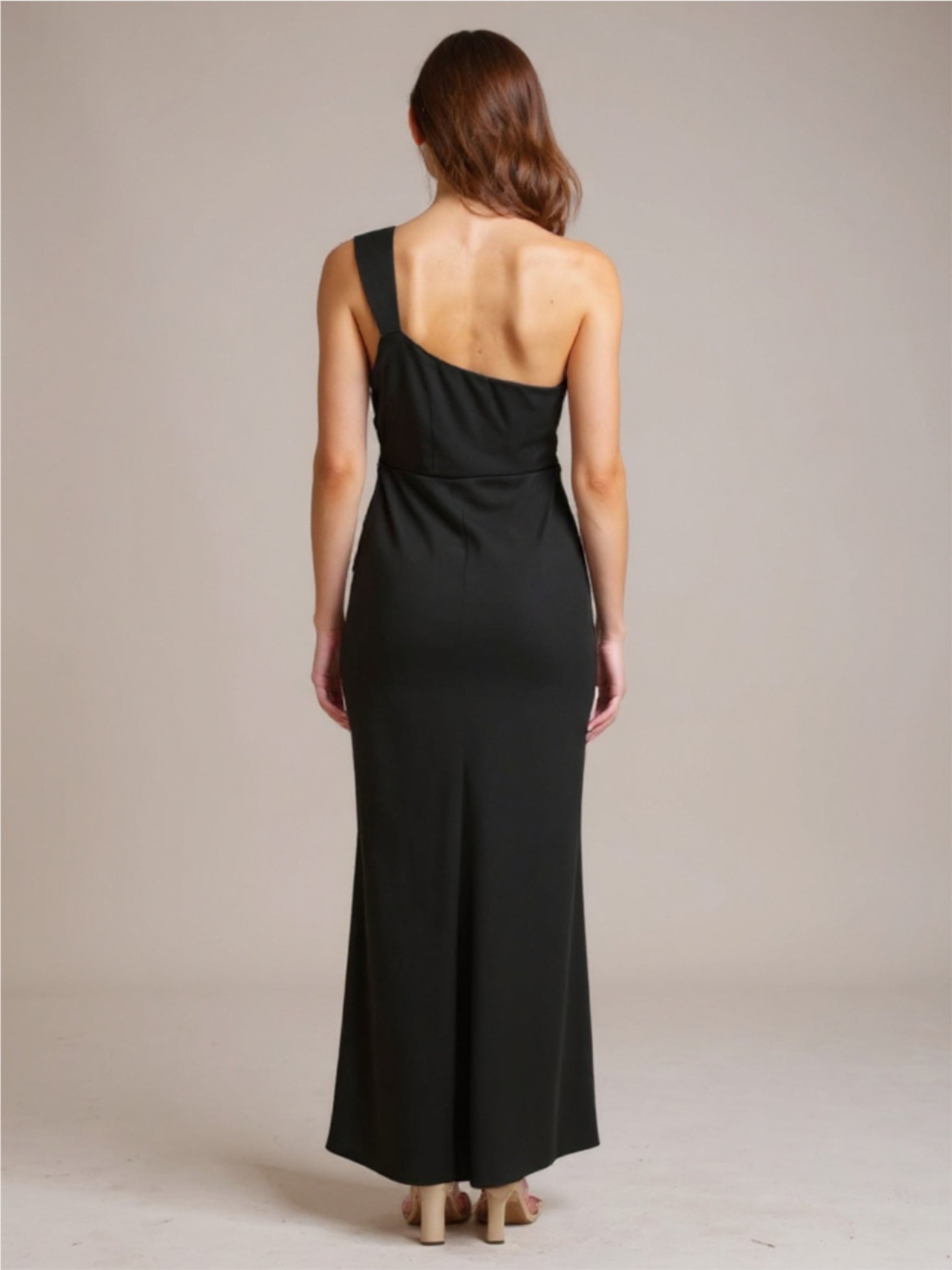 Black One Shoulder Maxi Dress