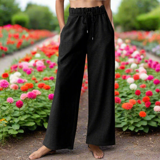 Drawstring Wide Leg Pants