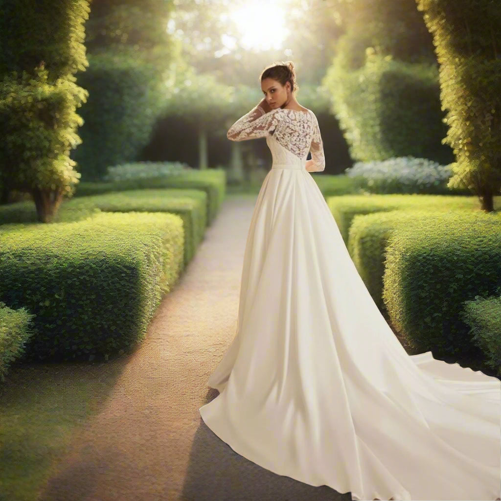 Satin A Line Bridal Dress