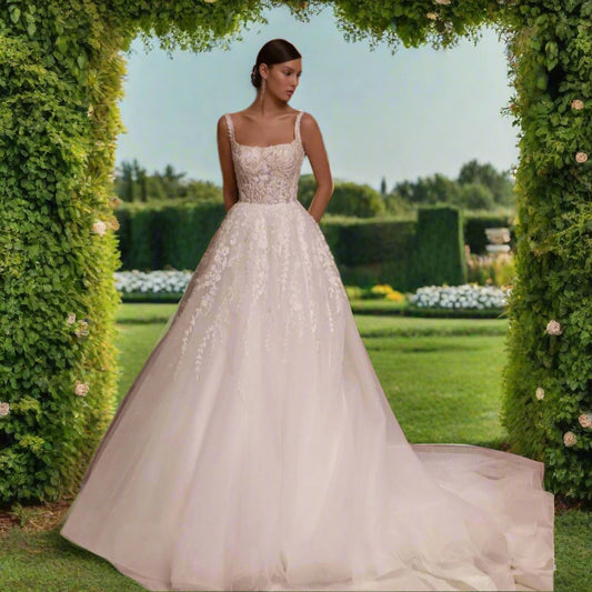 Sheer Tulle Wedding Dress