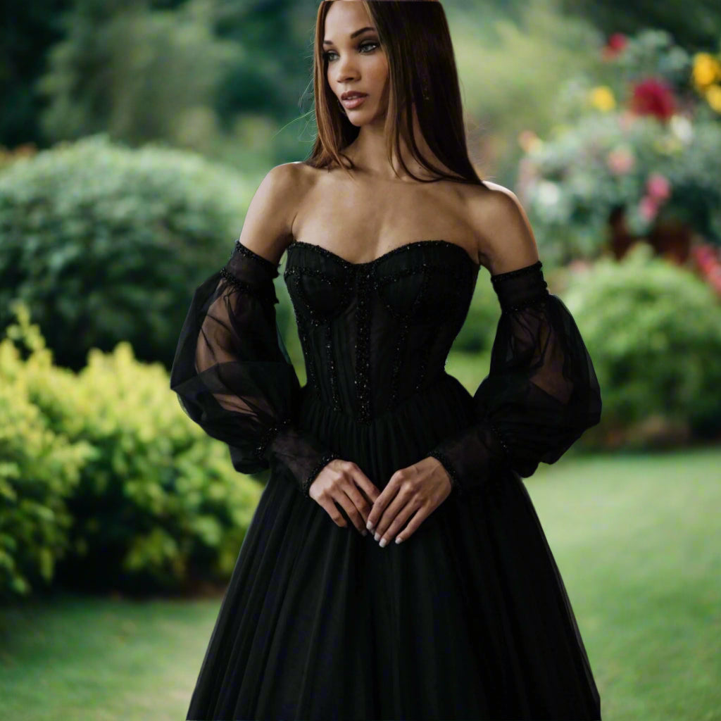 A Line Off The Shoulder Wedding Dress