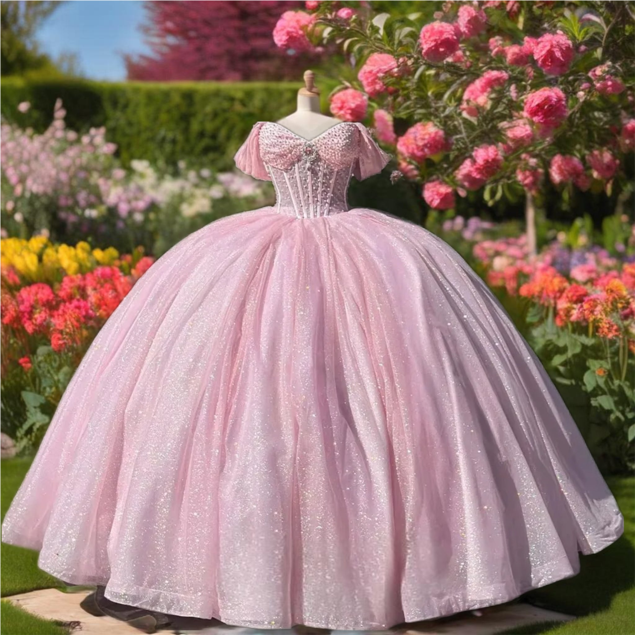 Off-Shoulder Ball Gown Quinceanera Dress