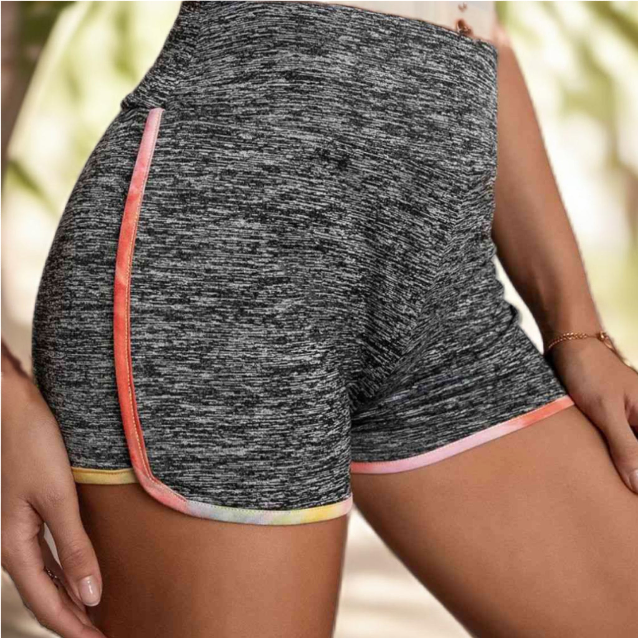 Heathered Wide Waistband Shorts