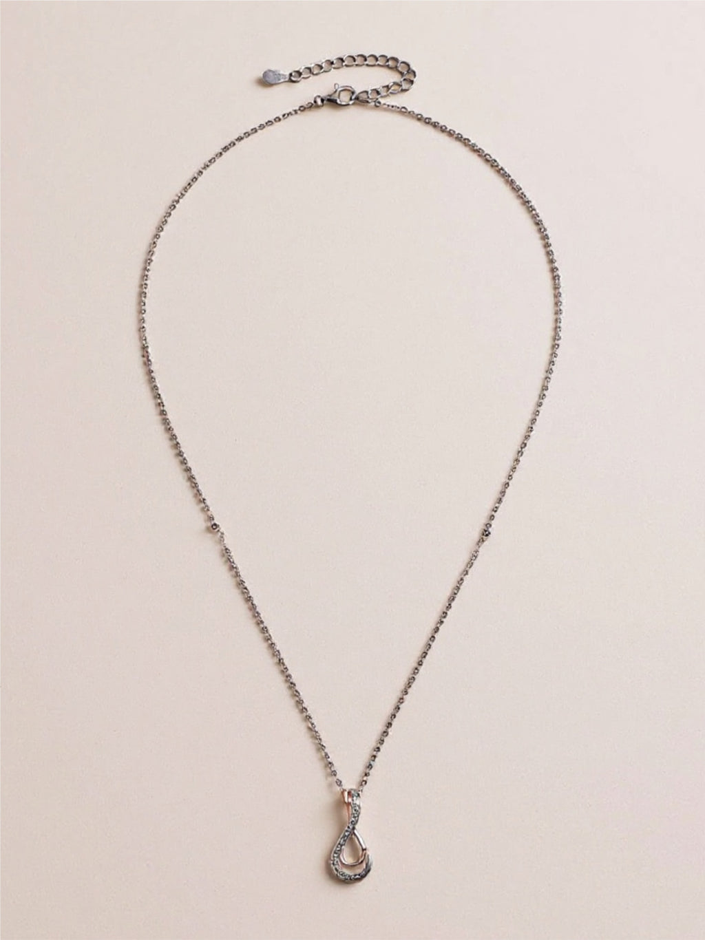 925 Sterling Silver Inlaid Moissanite Infinity Pendant Necklace