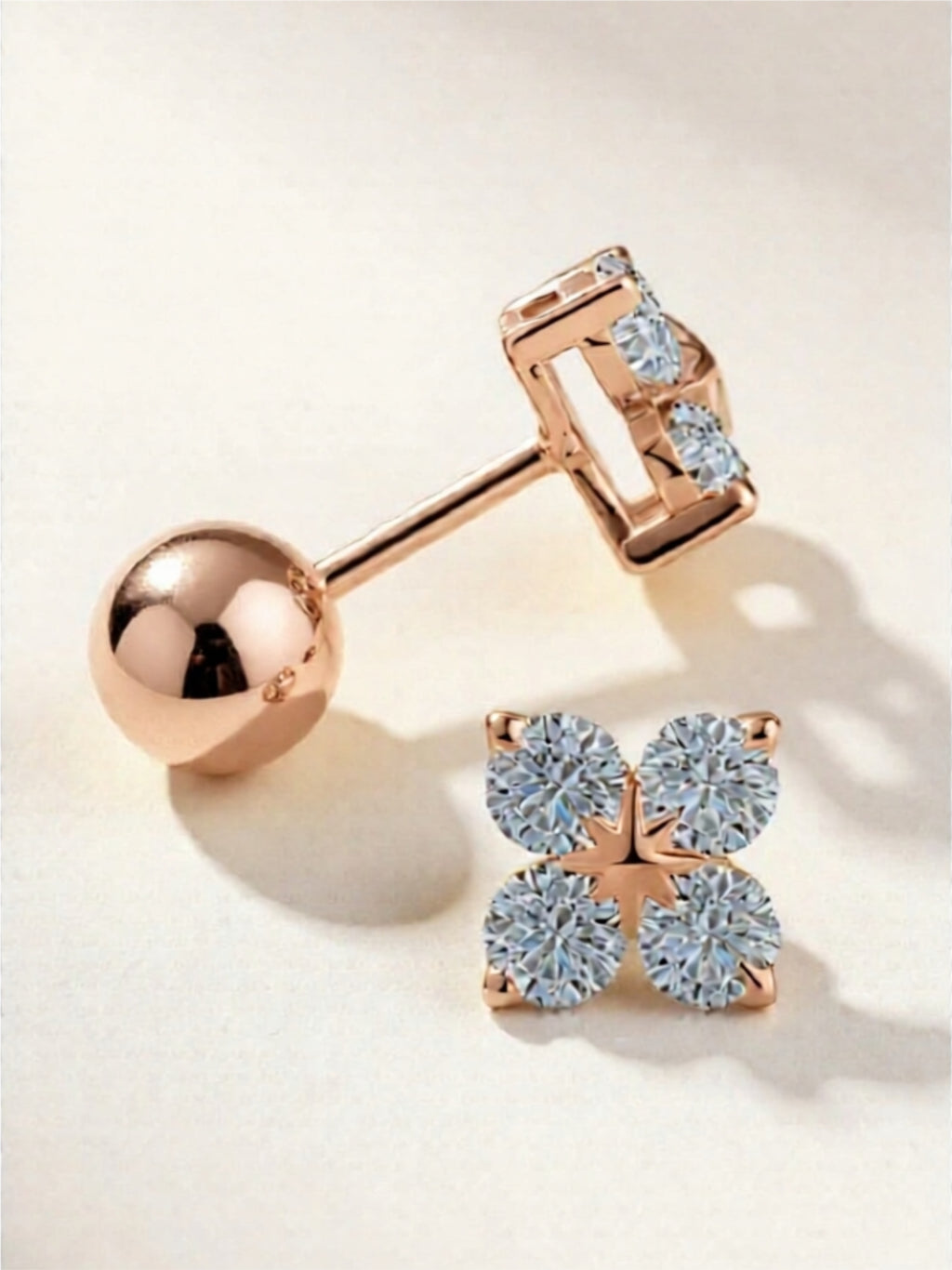 Moissanite 925 Sterling Silver Four-Leaf Clover Earrings