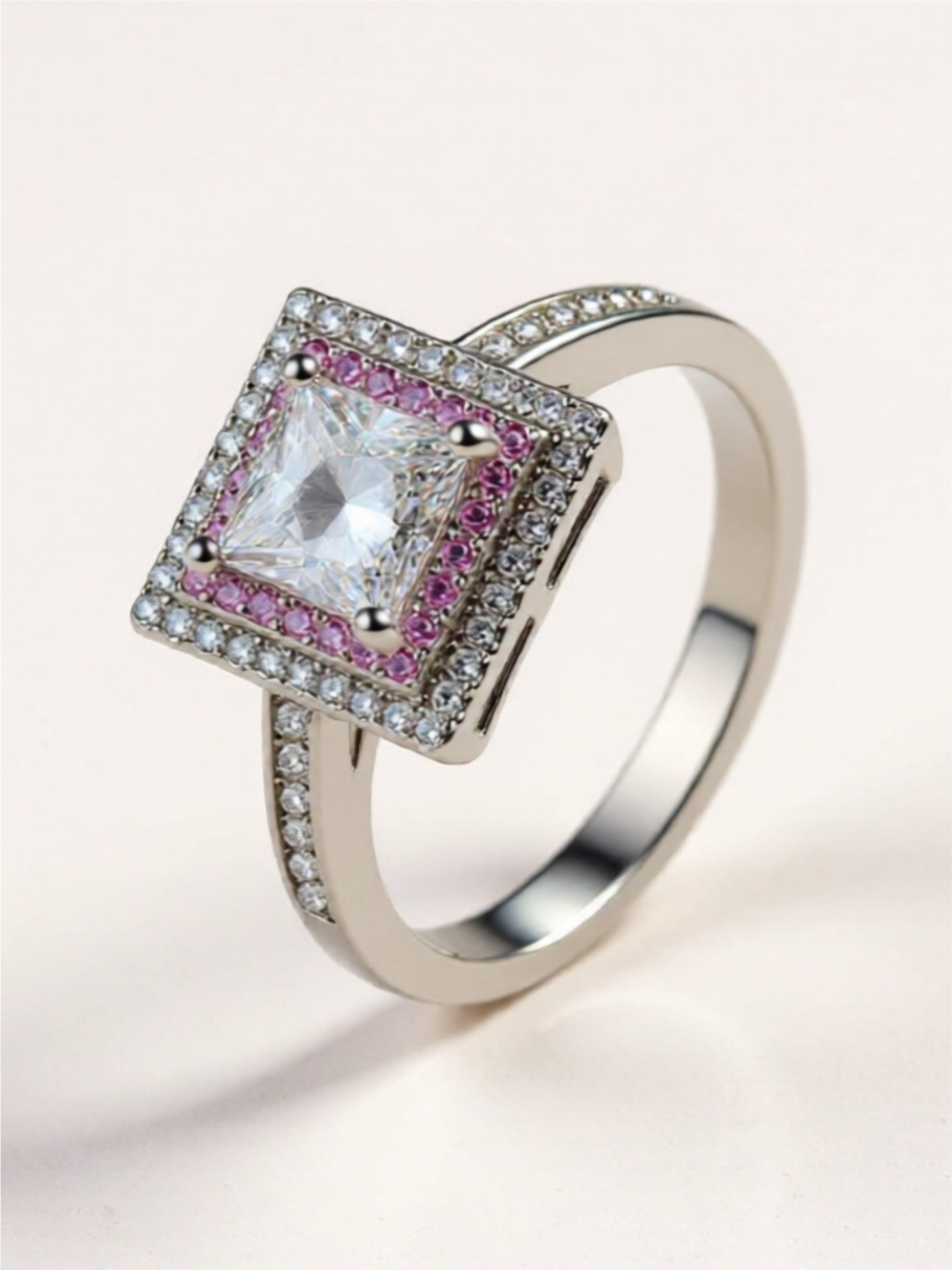 925 Sterling Silver 1 Carat Moissanite Ring