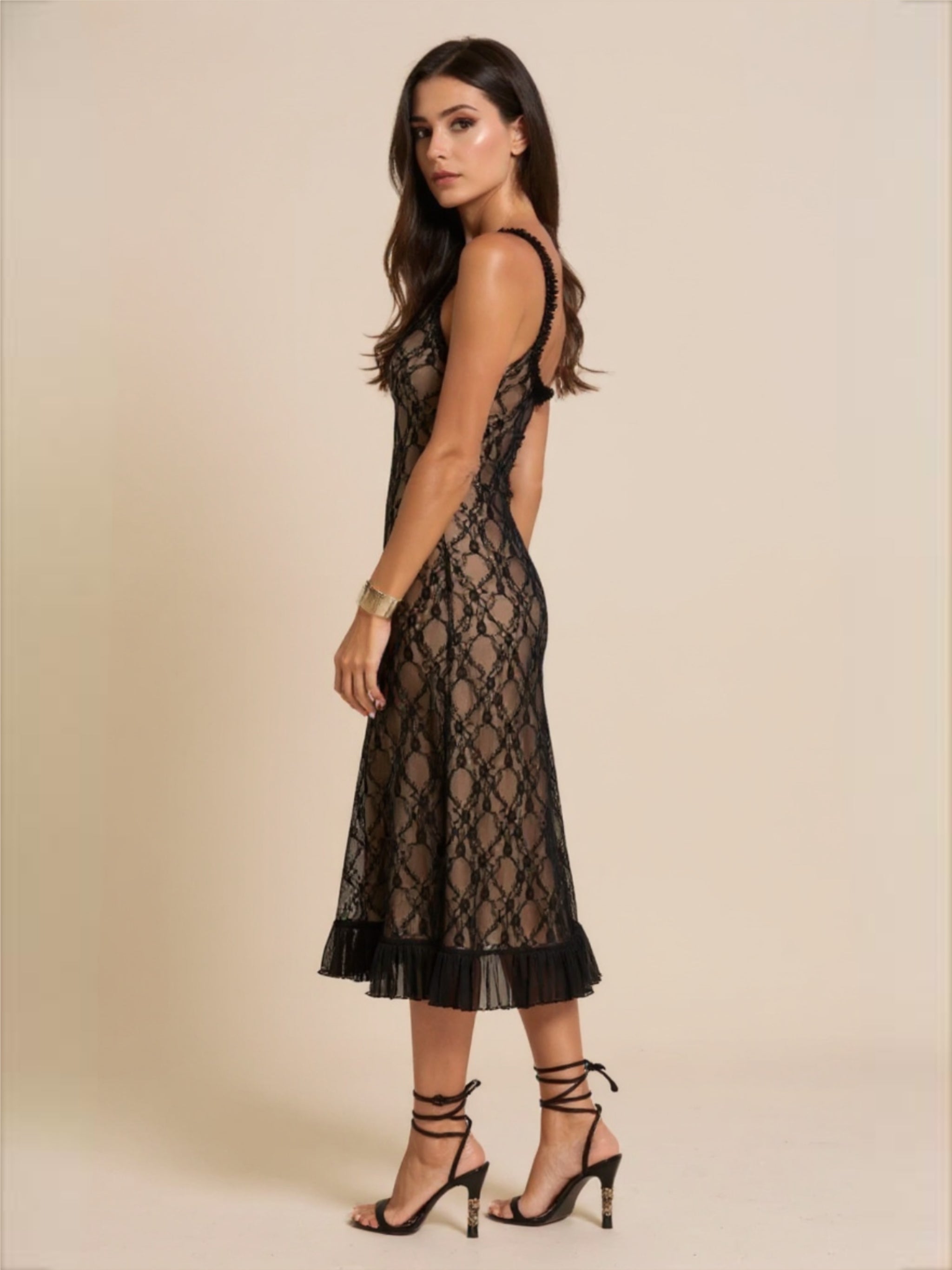 Black Lace Maxi Dress