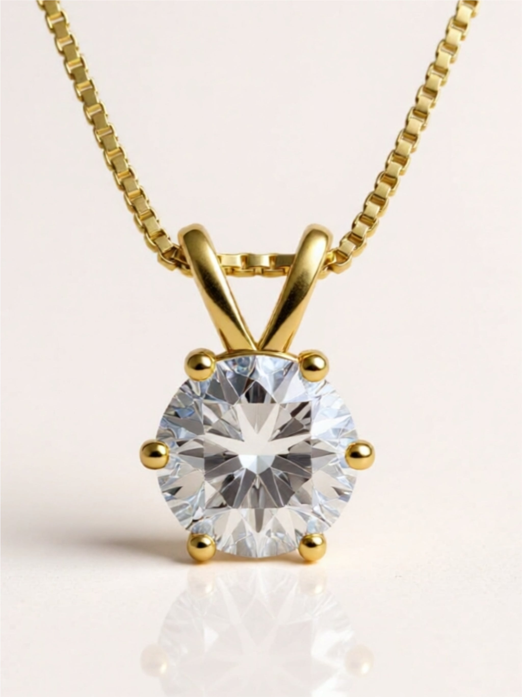 925 Sterling Silver 1 Carat Moissanite Pendant Necklace