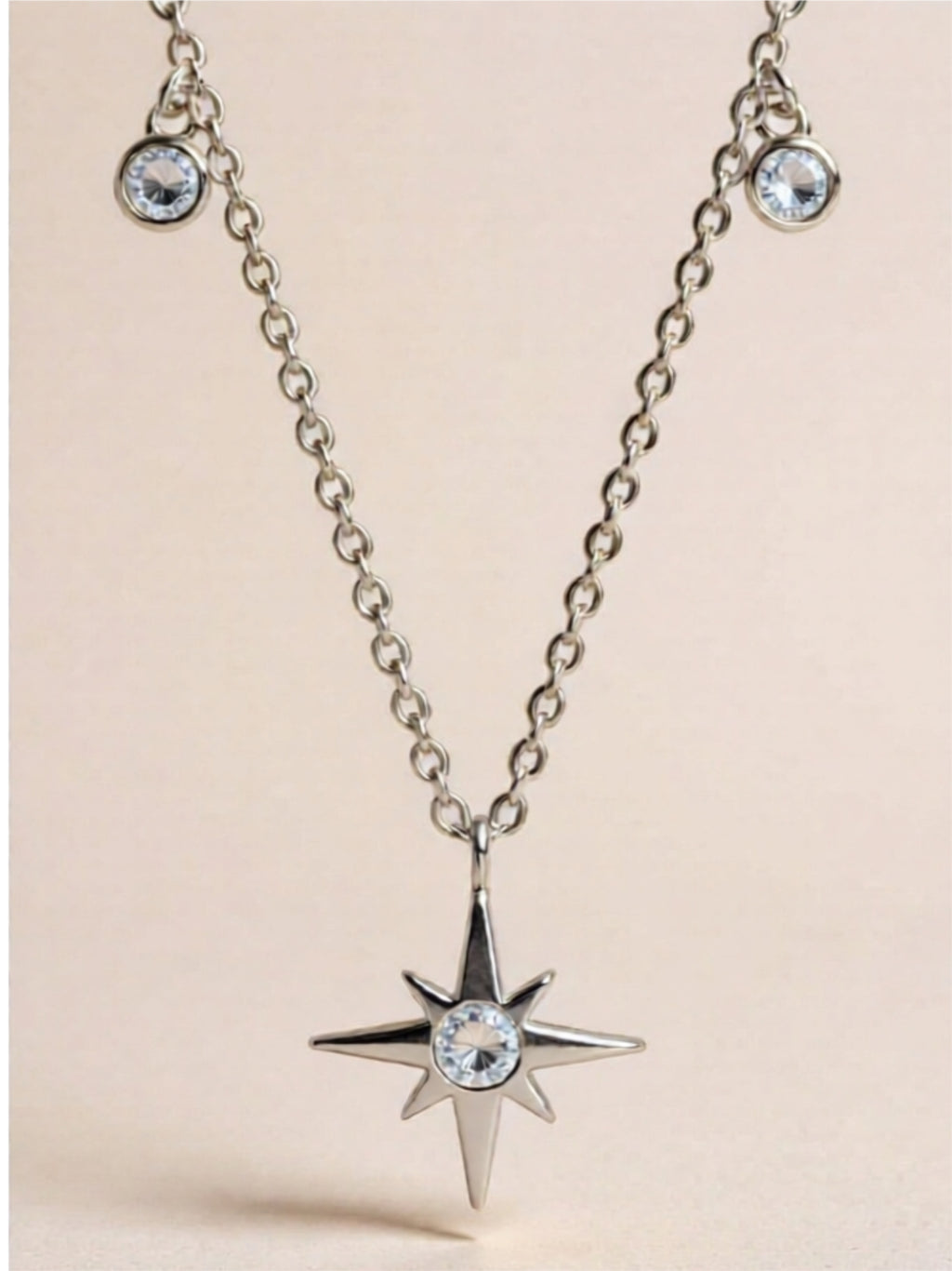 Moissanite North Star Pendant 925 Sterling Silver Necklace