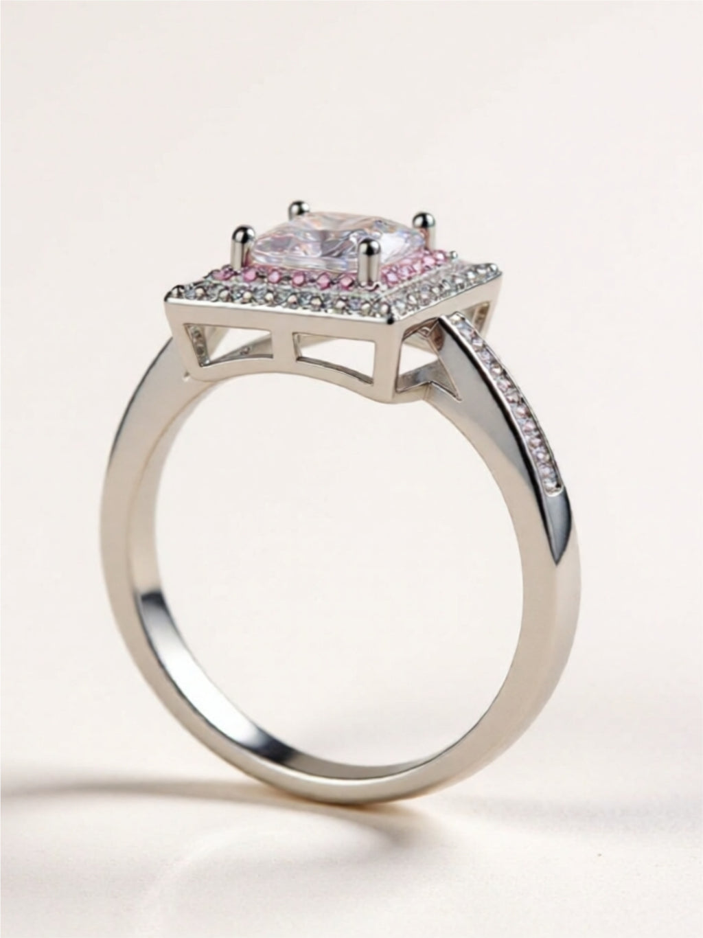 925 Sterling Silver 1 Carat Moissanite Ring