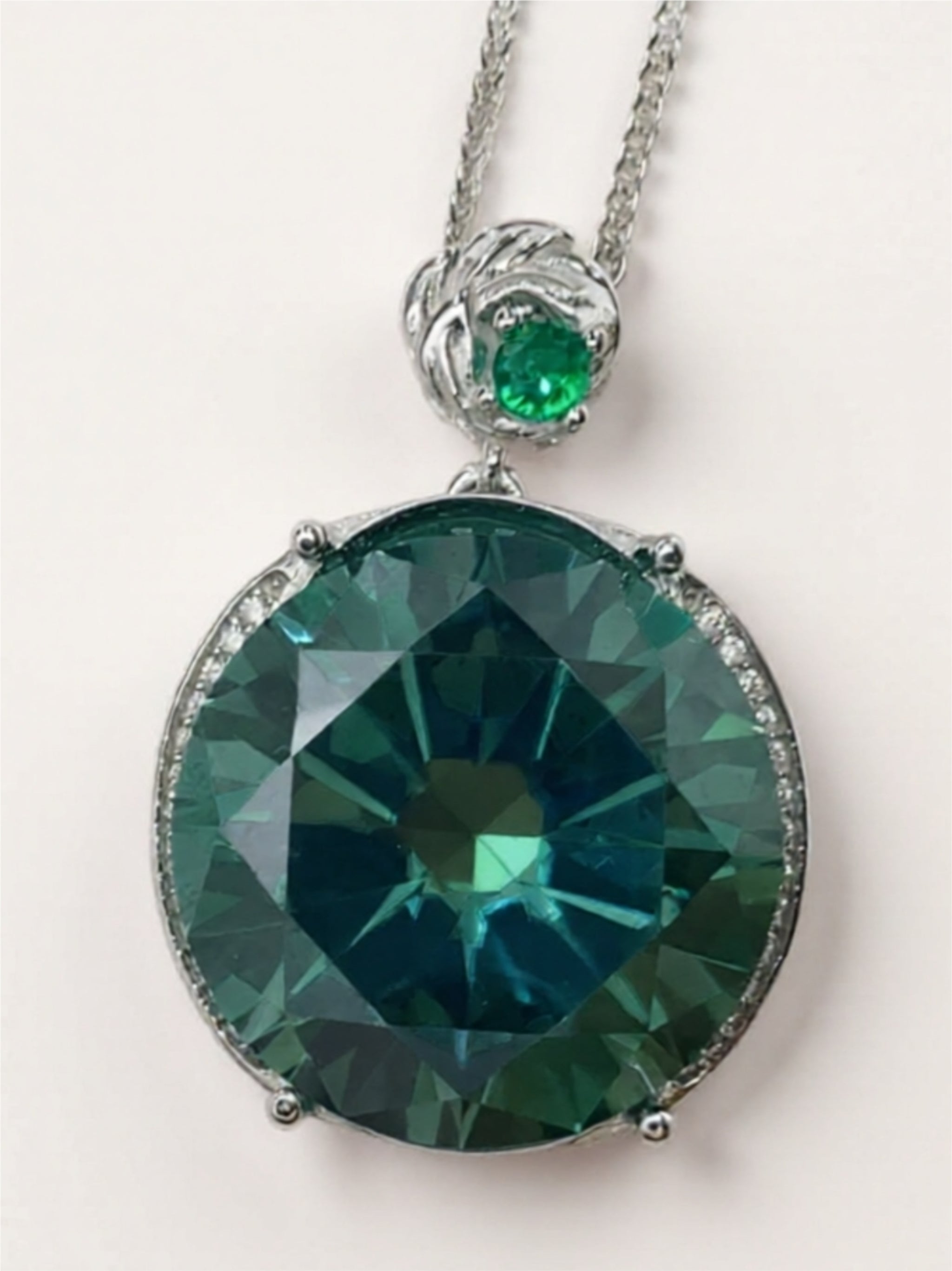 20 Carat Moissanite 925 Sterling Silver Pendant Necklace