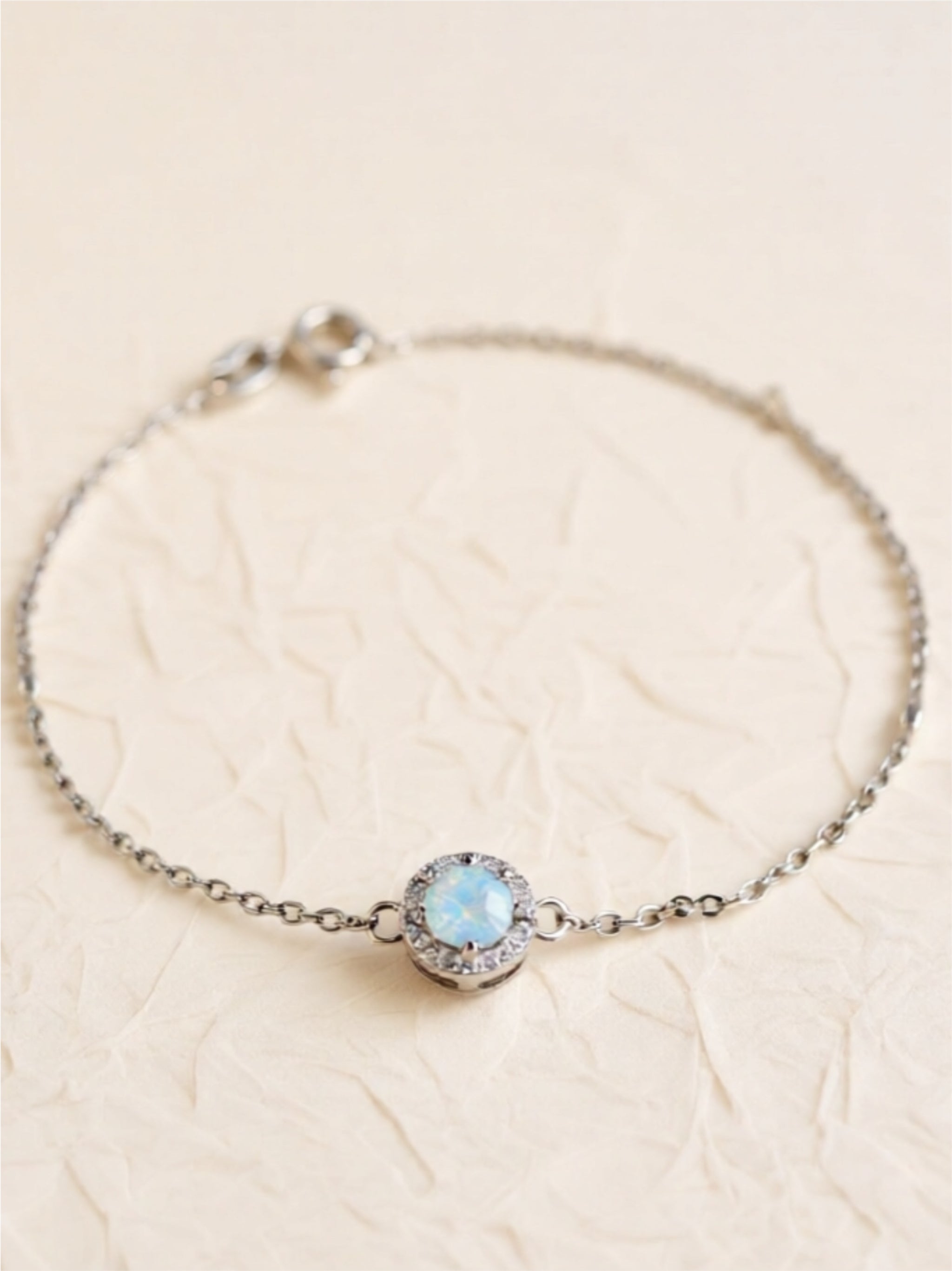 925 Sterling Silver Opal Bracelet