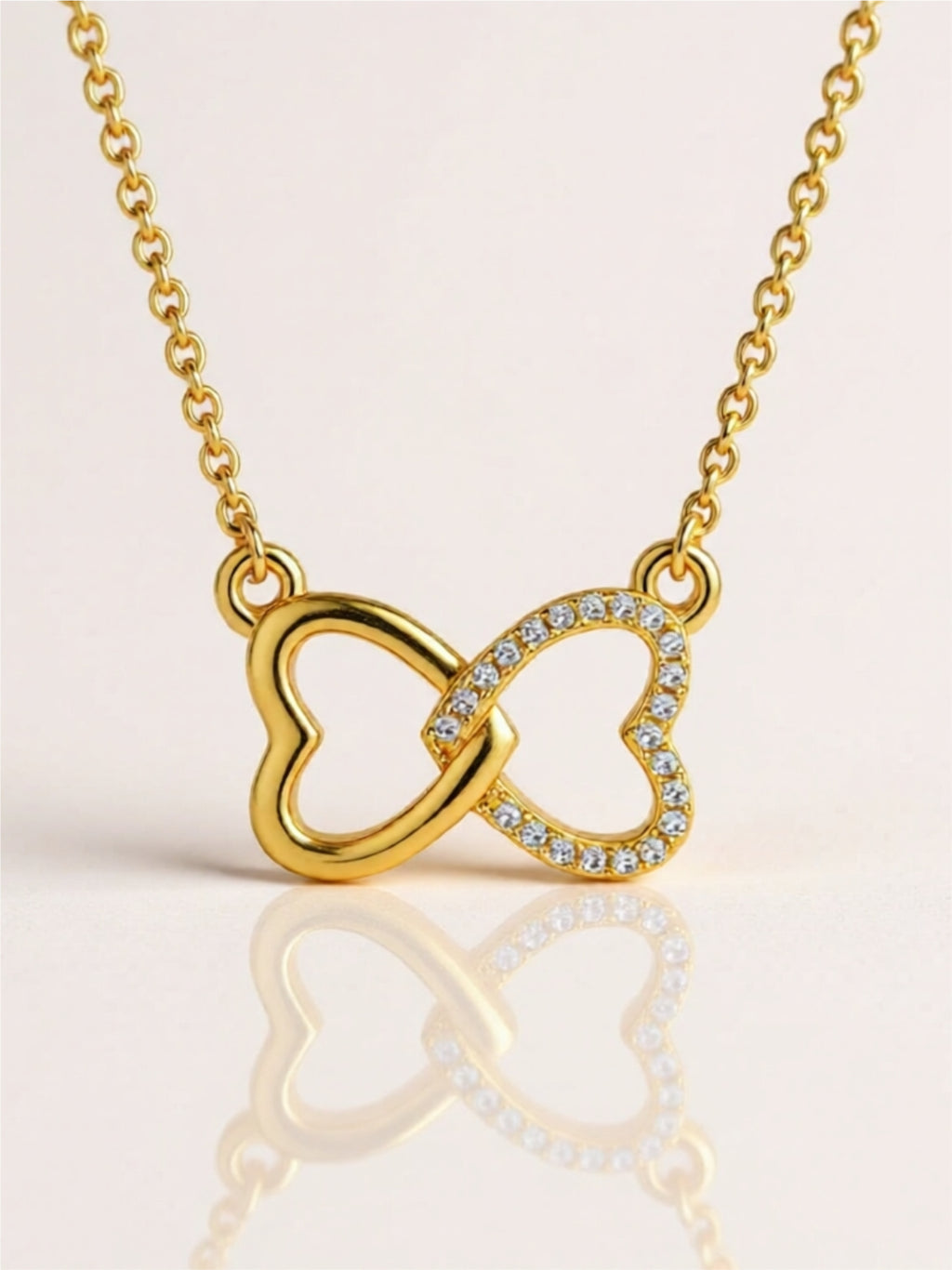 Moissanite 925 Sterling Silver Heart Bow Necklace