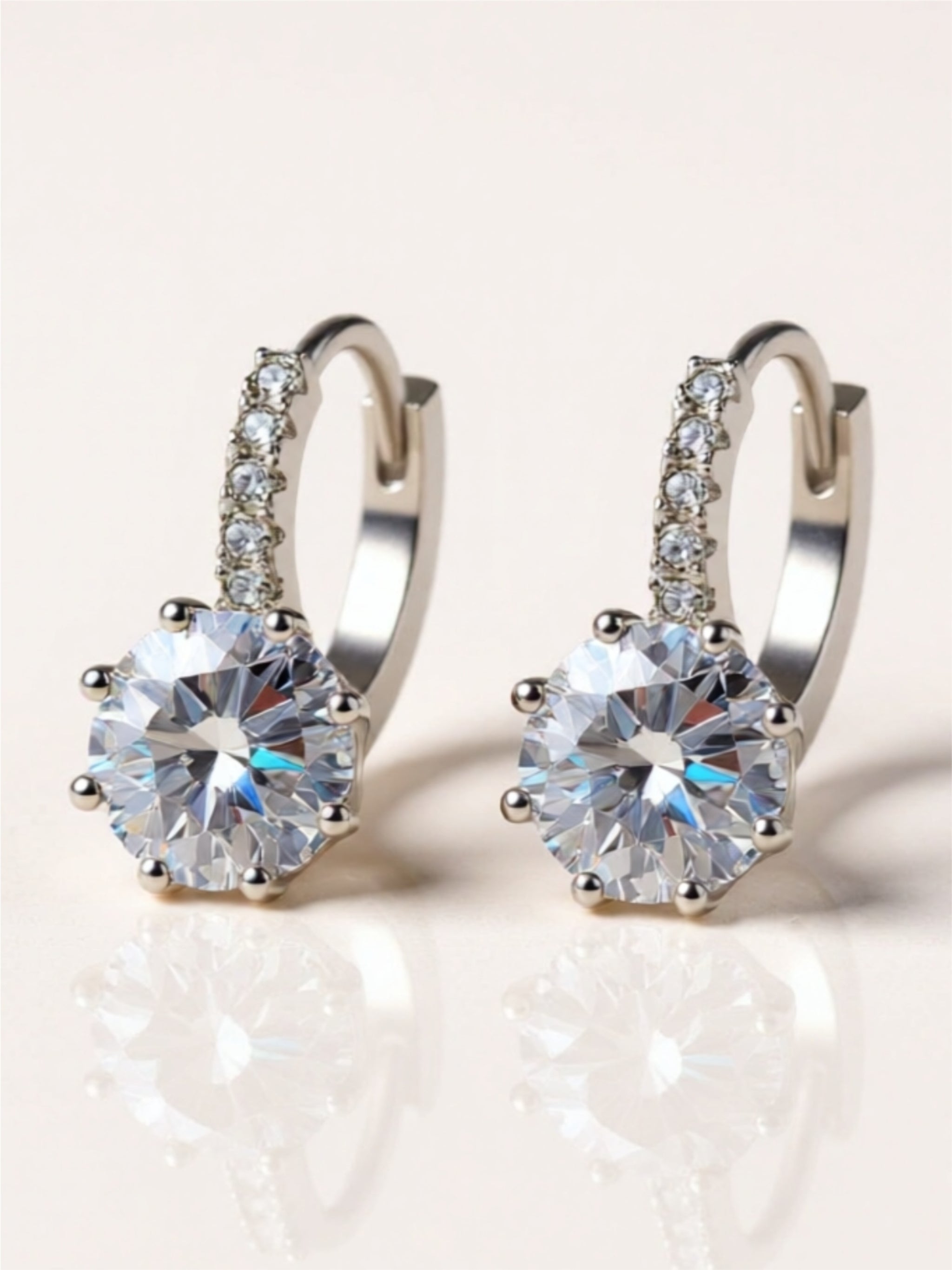 4 Carat Moissanite 925 Sterling Silver Earrings