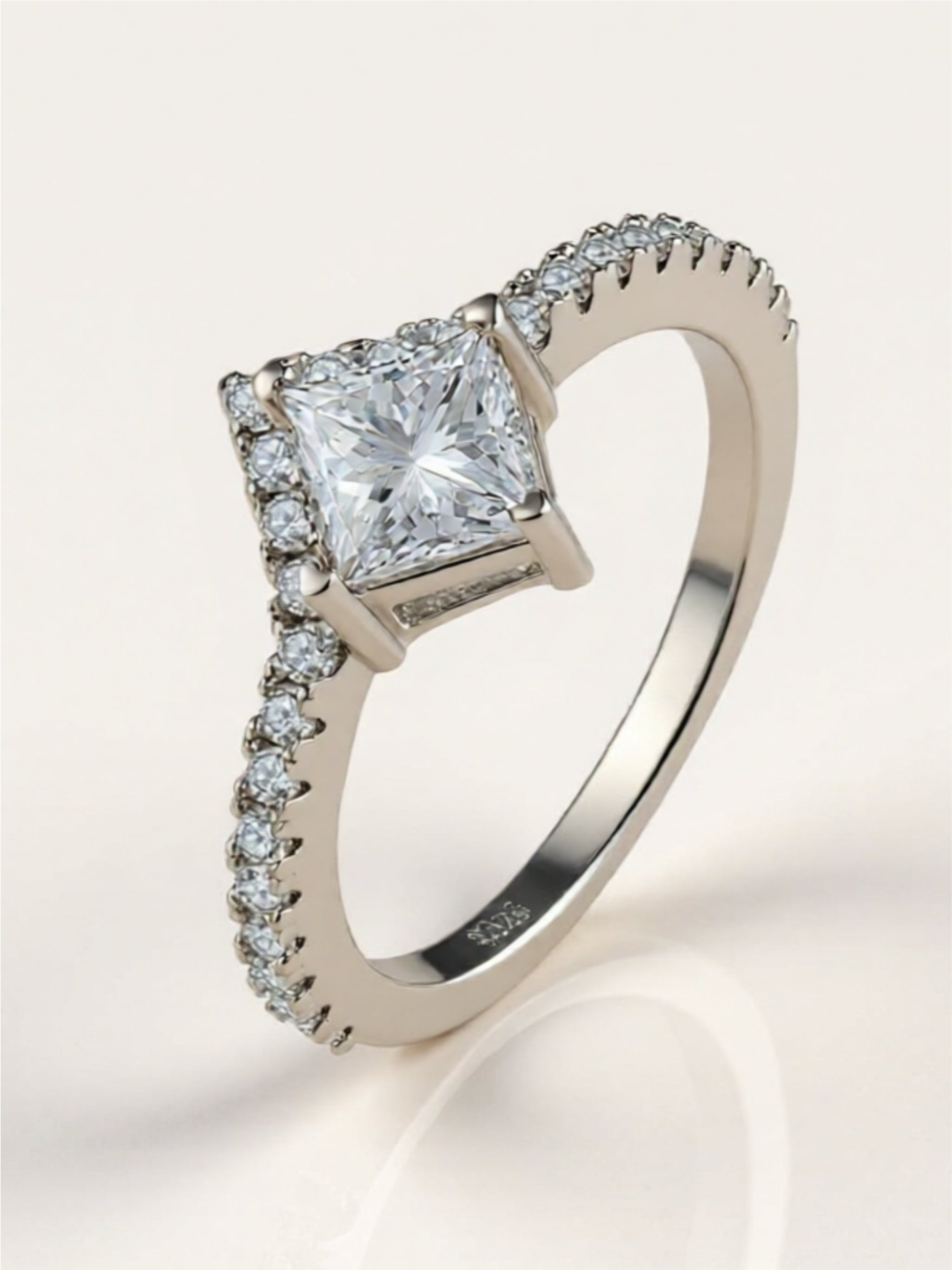 1 Carat Moissanite 925 Sterling Silver Double Layered Ring