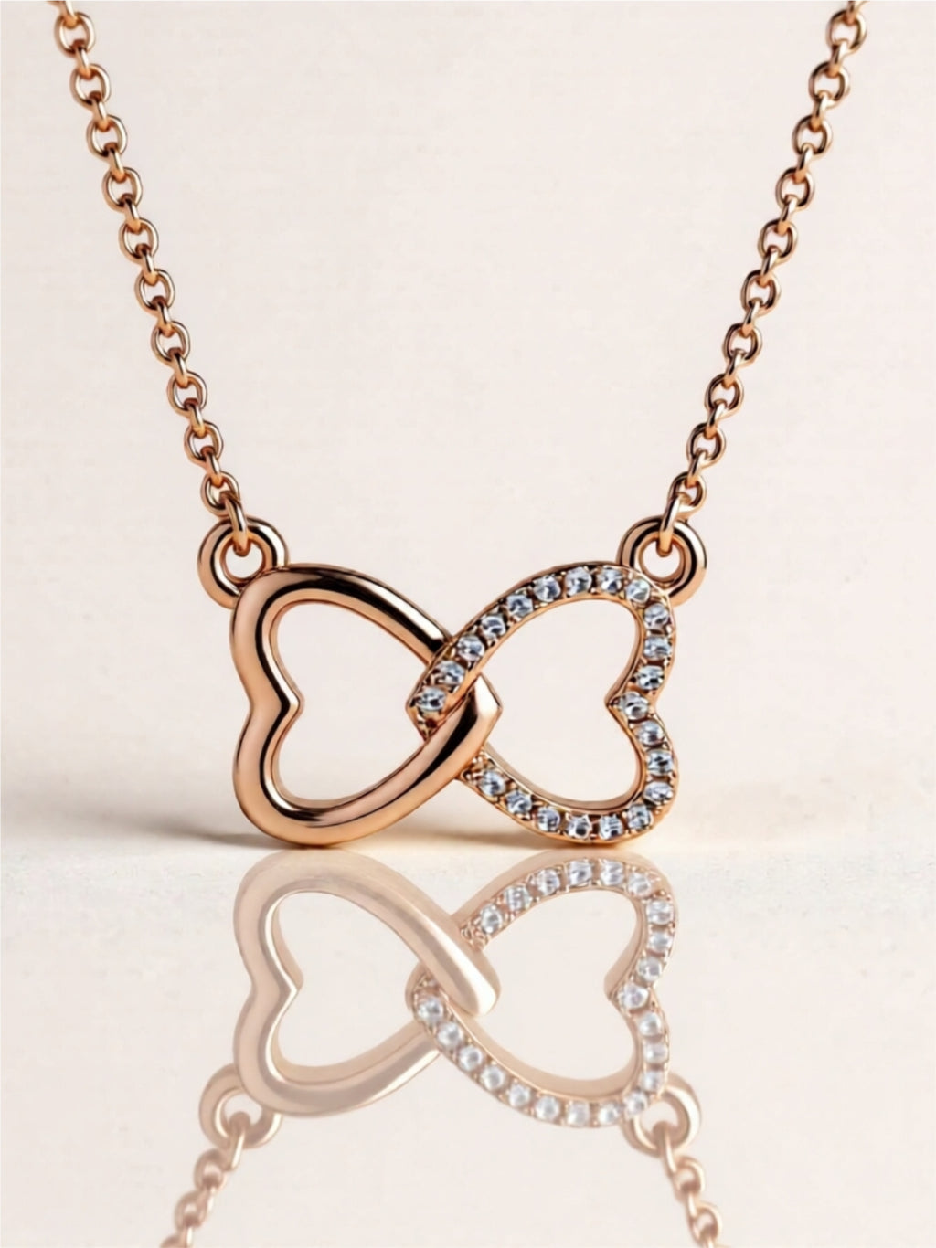 Moissanite 925 Sterling Silver Heart Bow Necklace