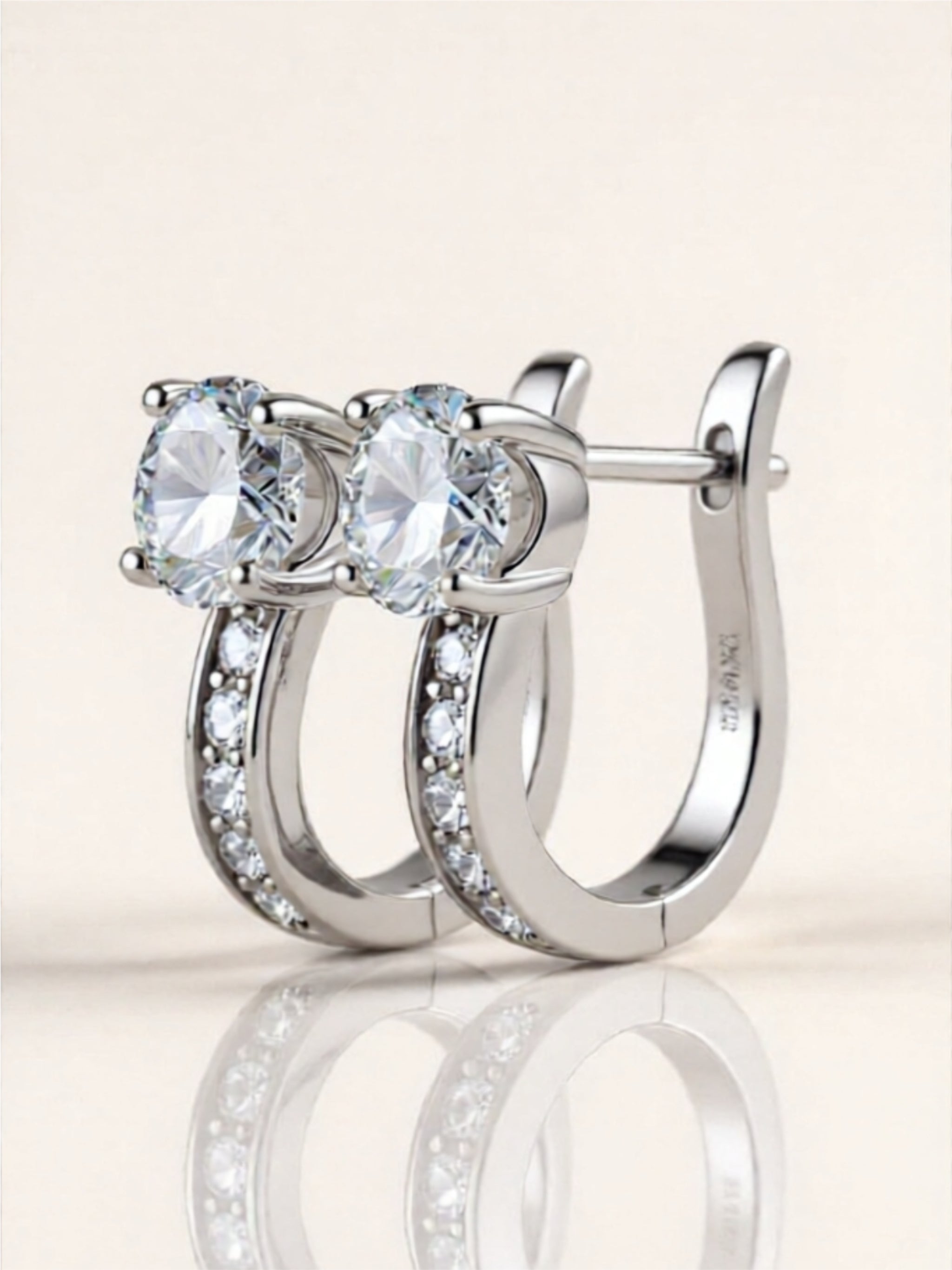 2 Carat Moissanite 925 Sterling Silver Earrings