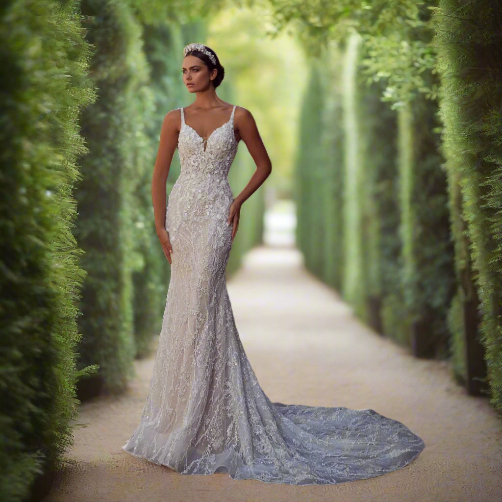 Wedding Gown with Pearls & Lace