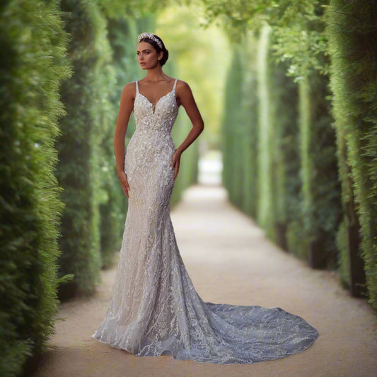 Wedding Gown with Pearls & Lace