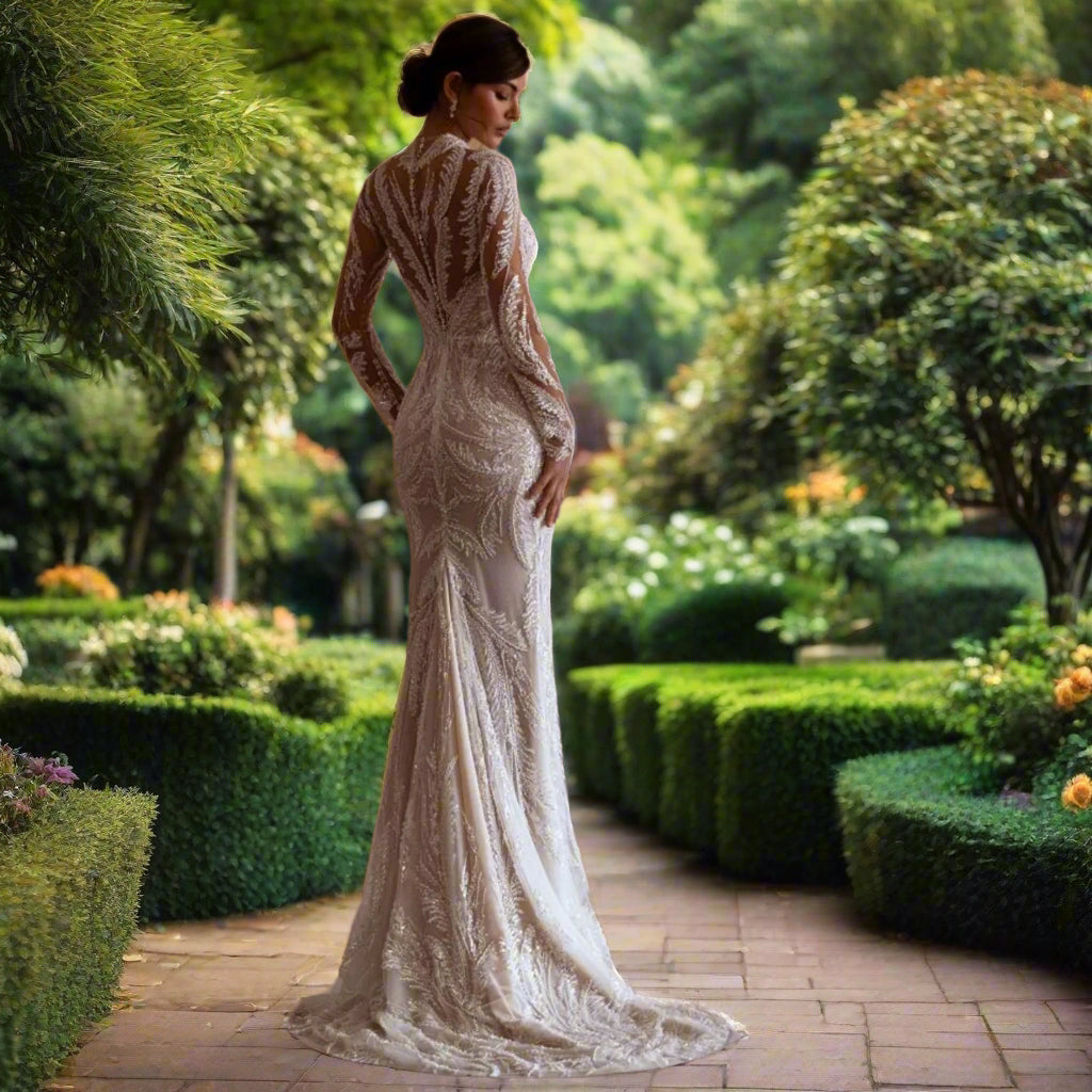 Detachable Mermaid 2 In 1 Wedding Dress with Embroidered Lace