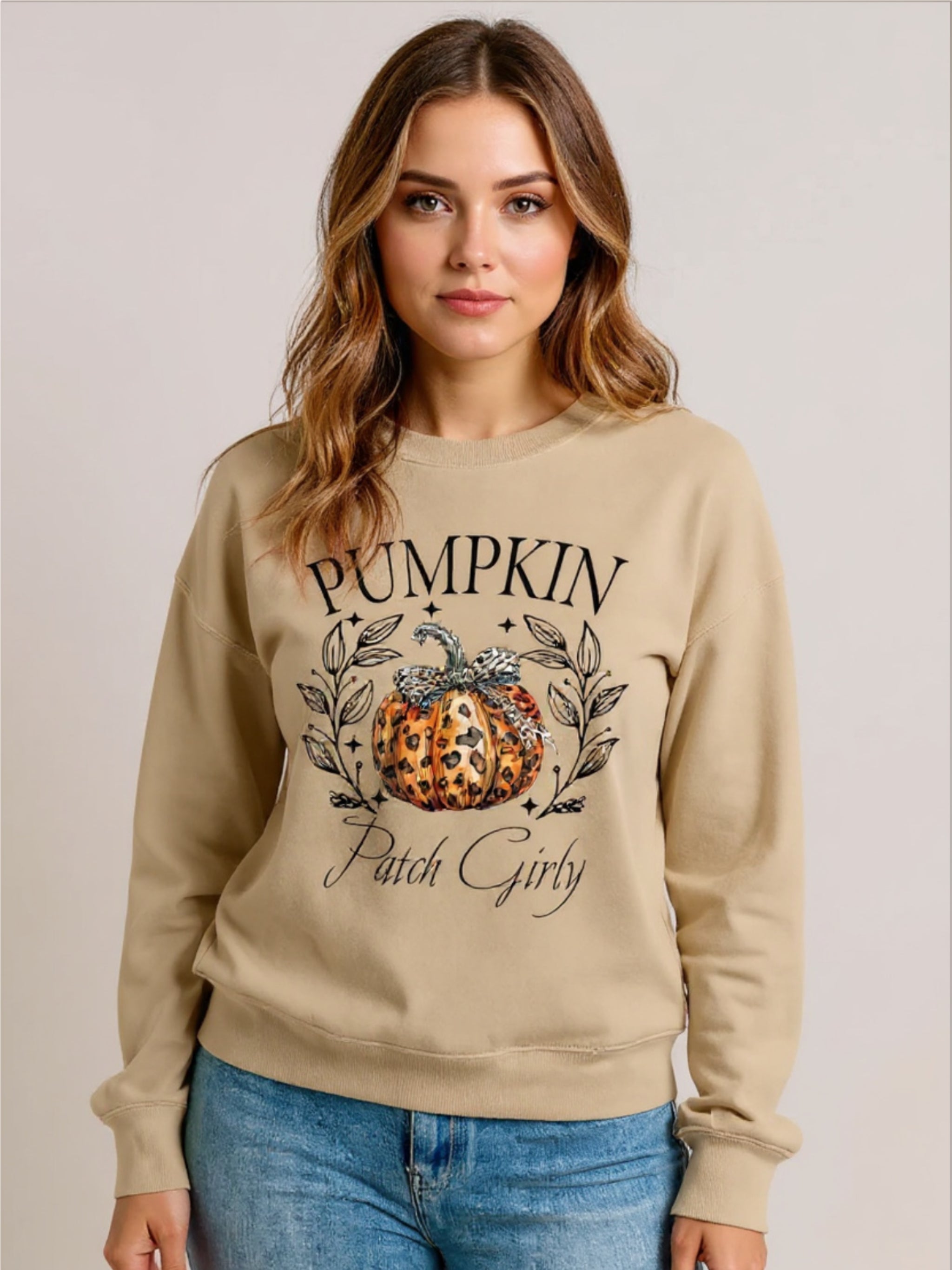 Plus Size Pumpkin Graphic Sweatshirt