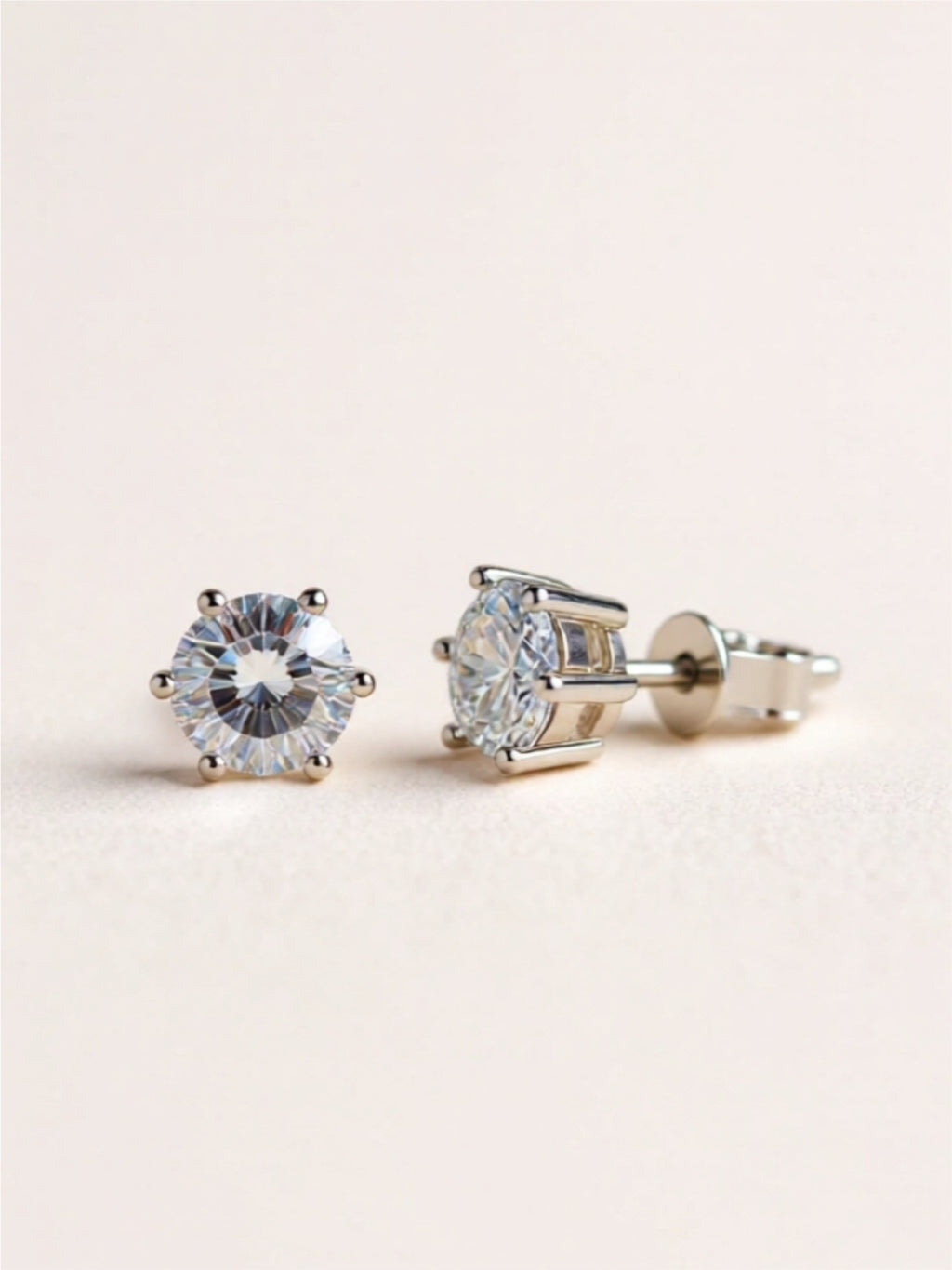 Moissanite 925 Sterling Silver Stud Earrings