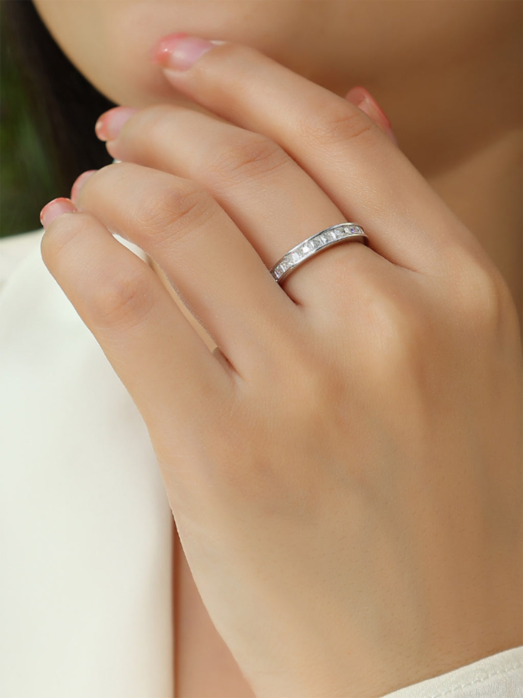 Princess‑Cut Moissanite Channel‑Set Band