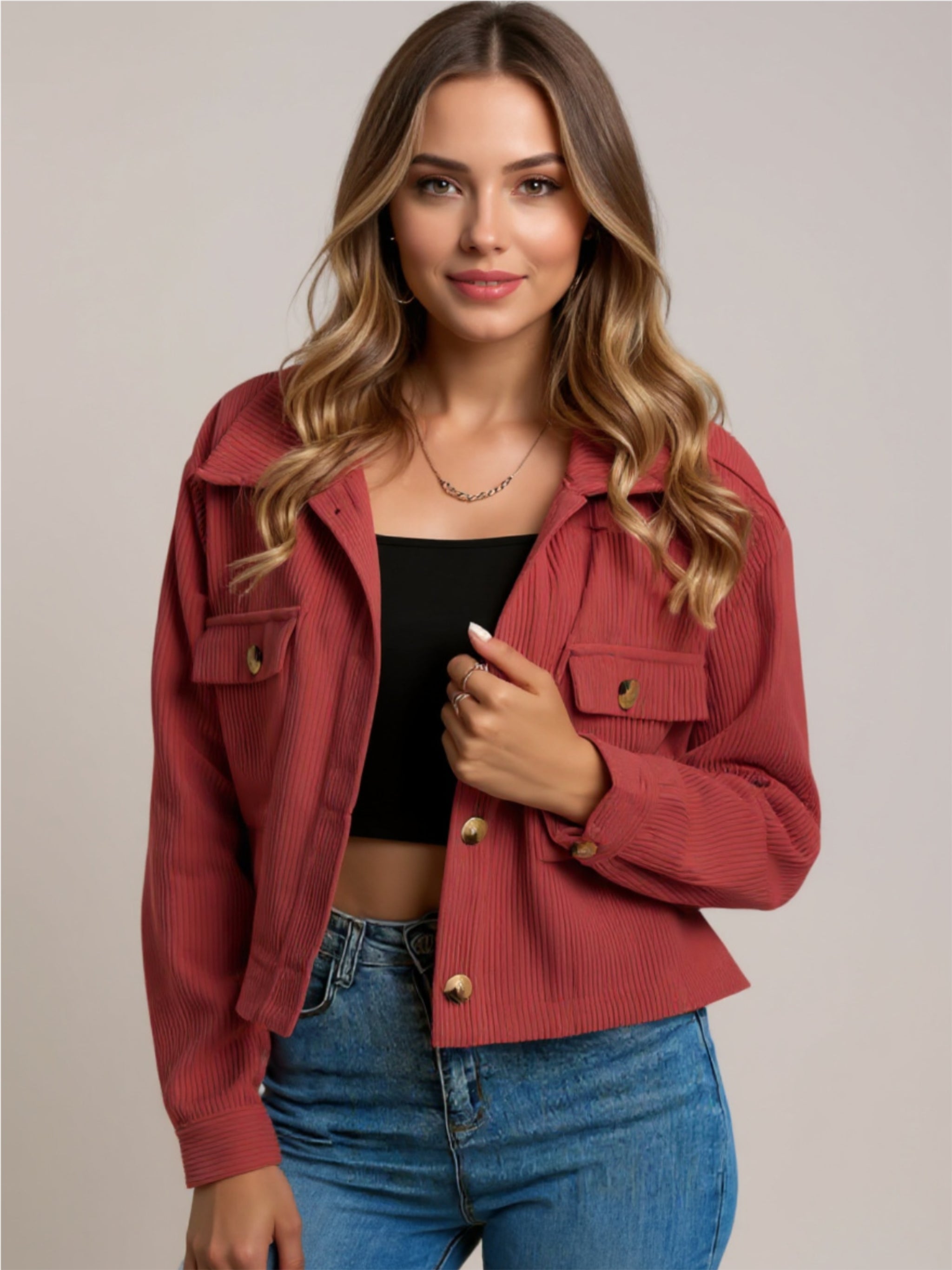 Corduroy Button Up Jacket