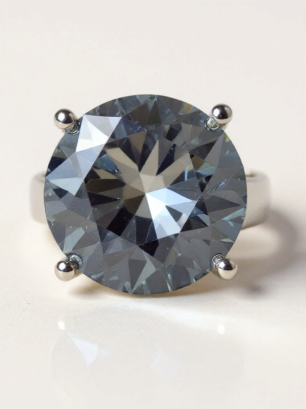 20 Carat Blue Moissanite 925 Sterling Silver Ring