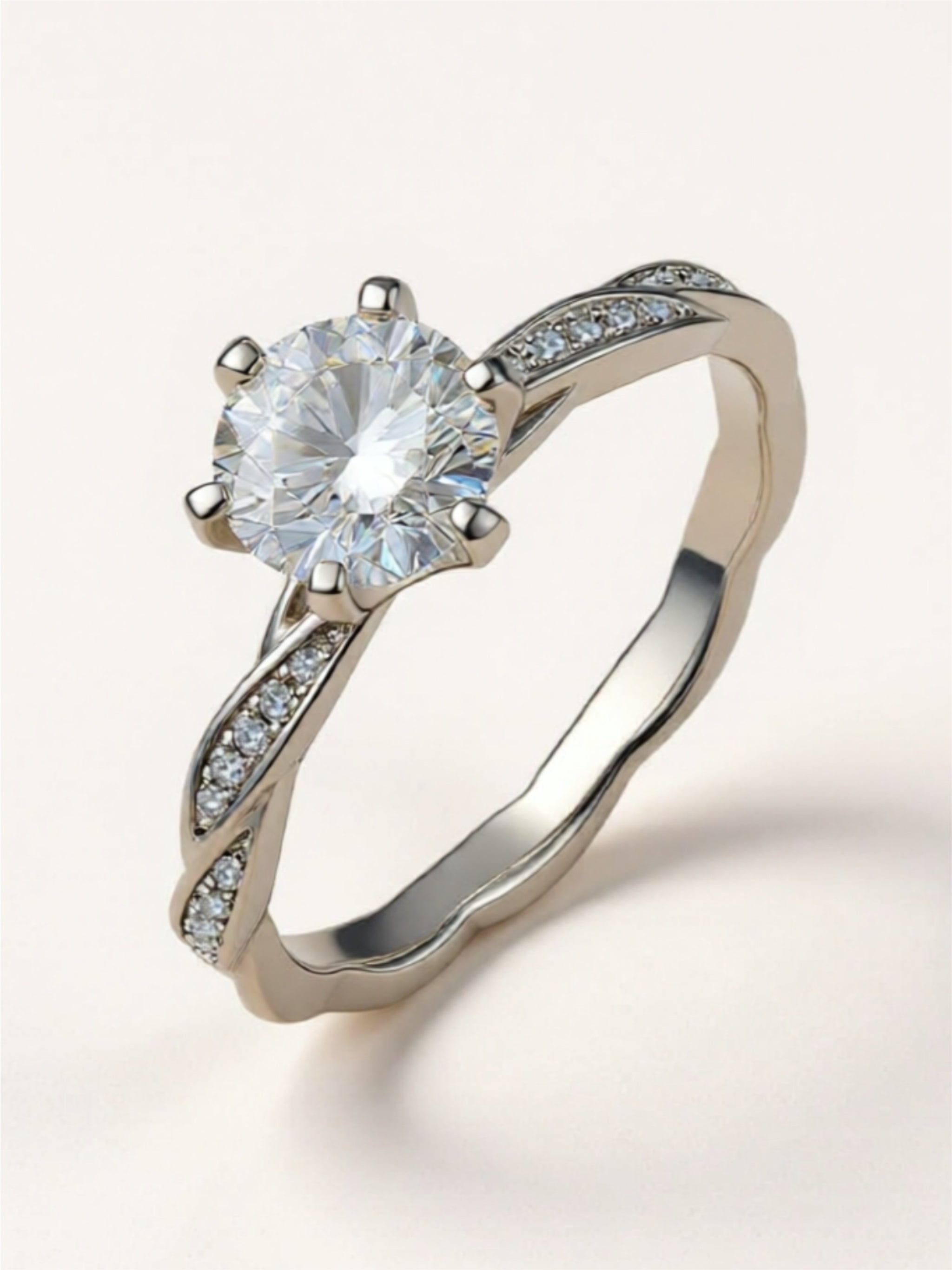 1 Carat Moissanite 925 Sterling Silver Ring