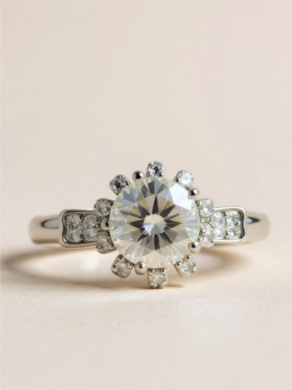 1 Carat Moissanite 925 Sterling Silver Ring