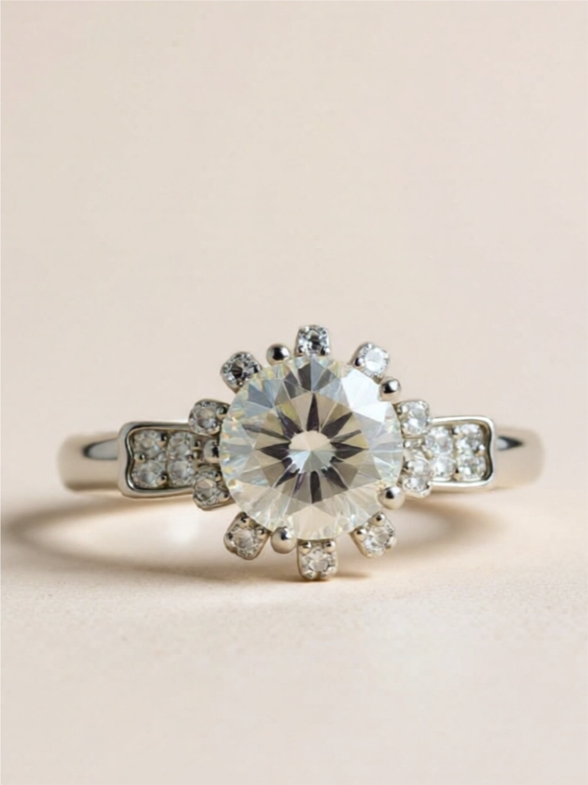 1 Carat Moissanite 925 Sterling Silver Ring