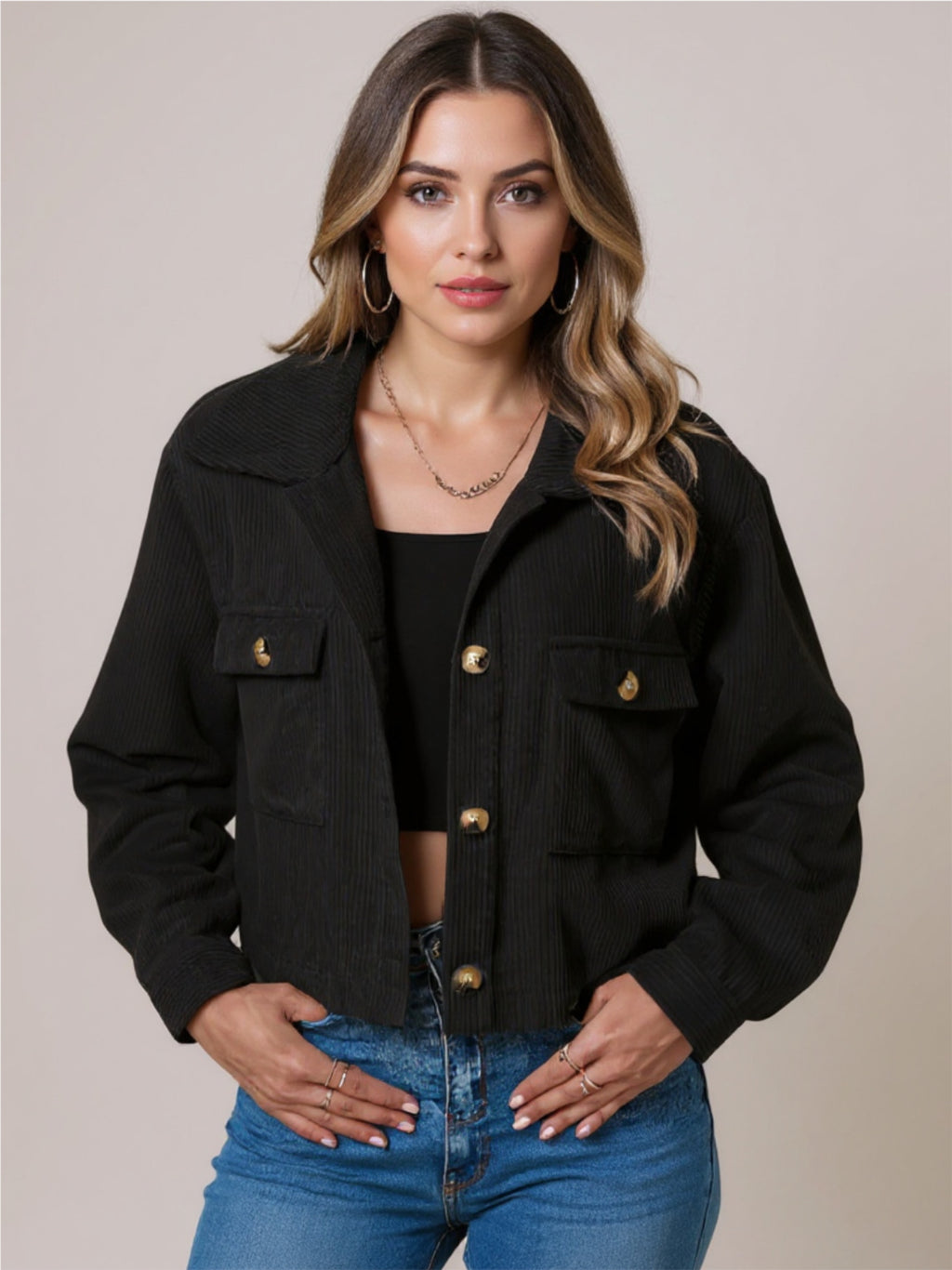 Corduroy Button Up Jacket