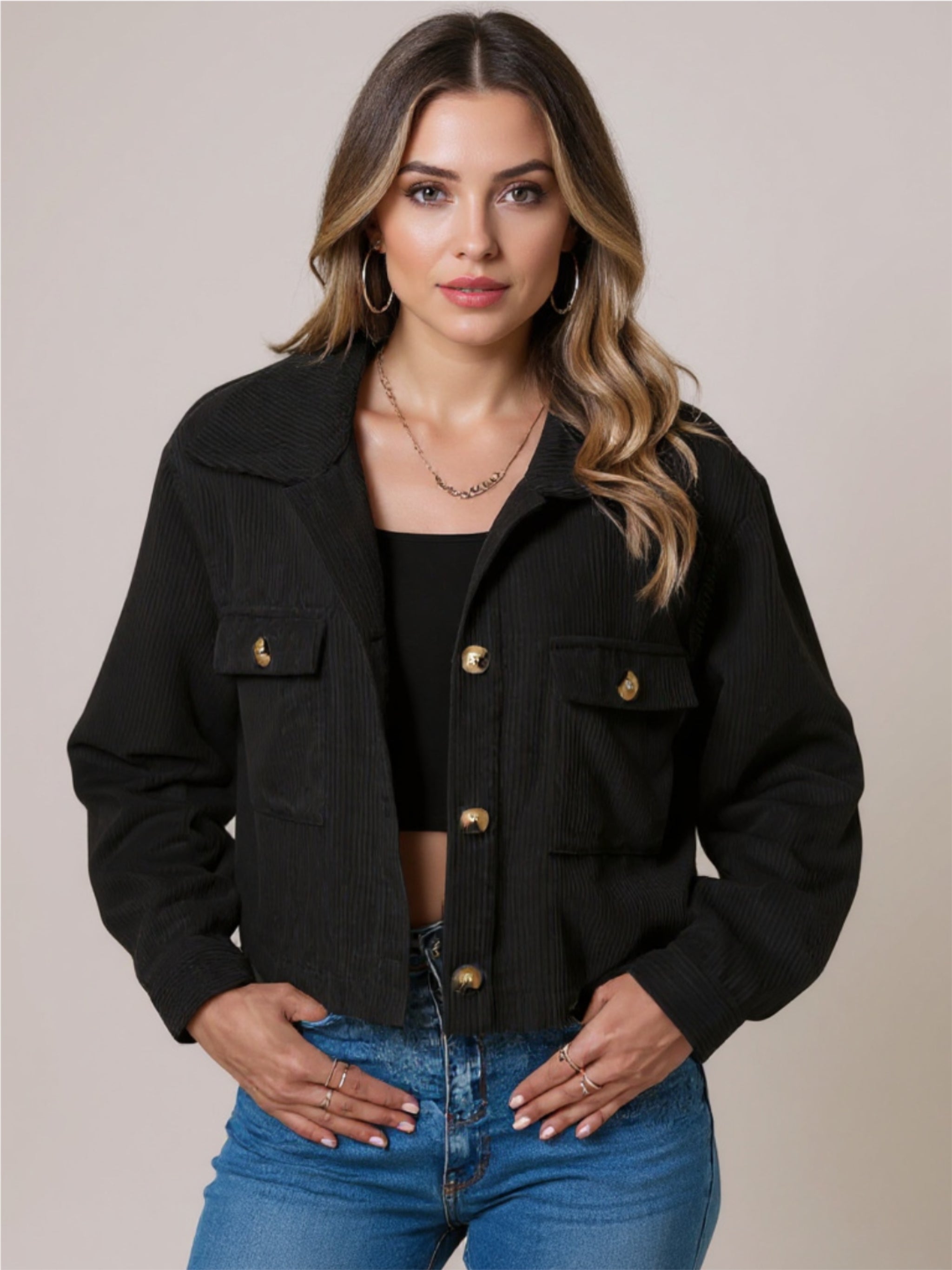 Corduroy Button Up Jacket