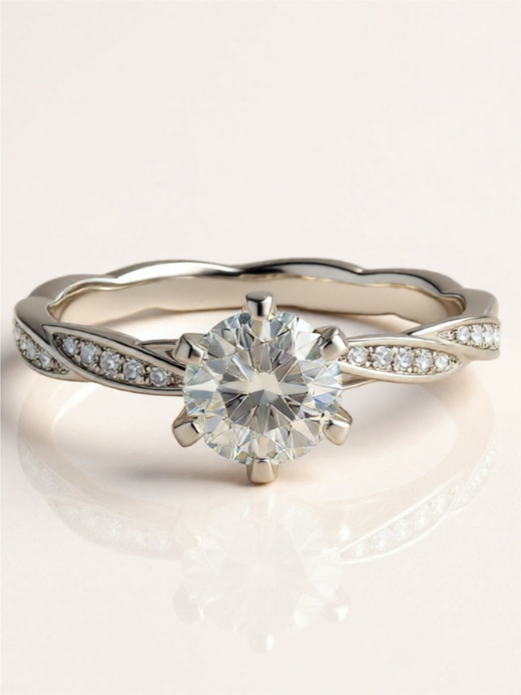 1 Carat Moissanite 925 Sterling Silver Ring