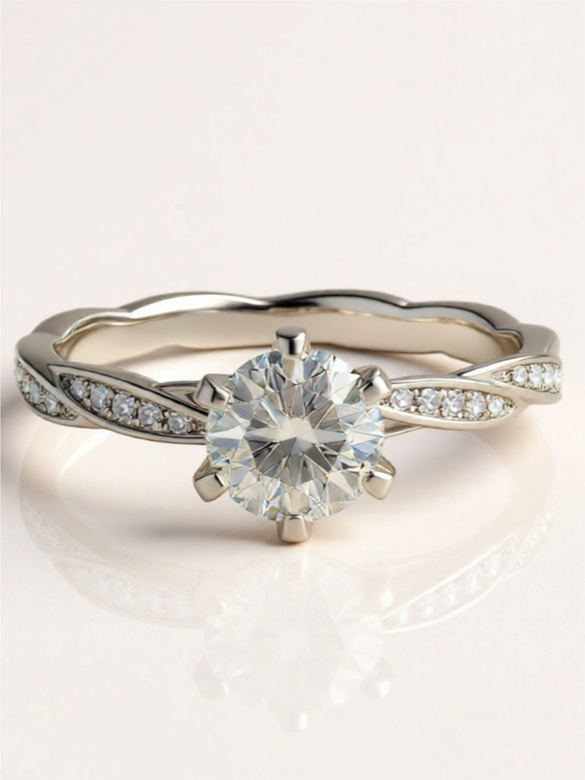 1 Carat Moissanite 925 Sterling Silver Ring