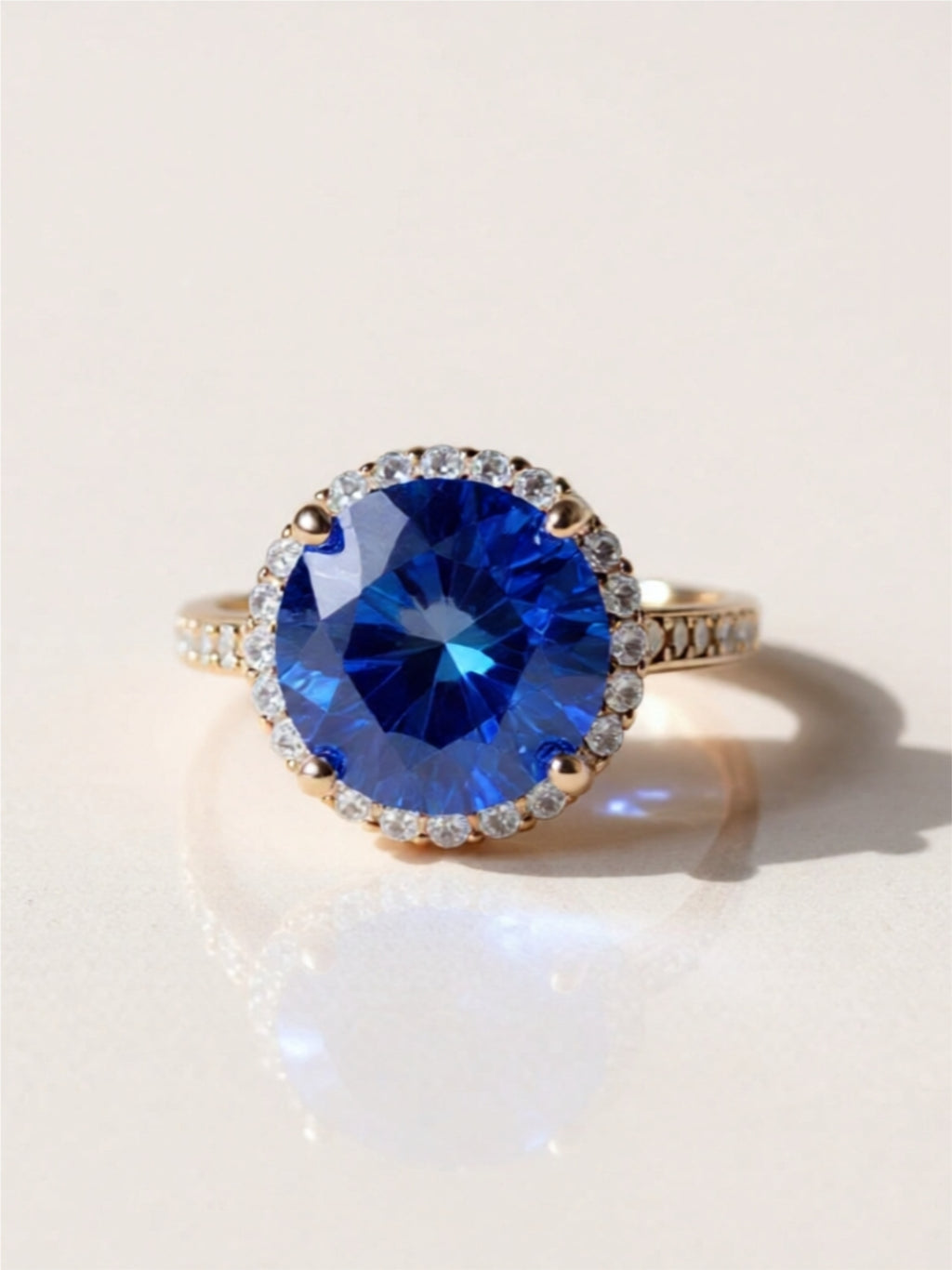 5 Carat Blue Moissanite 925 Sterling Silver Ring