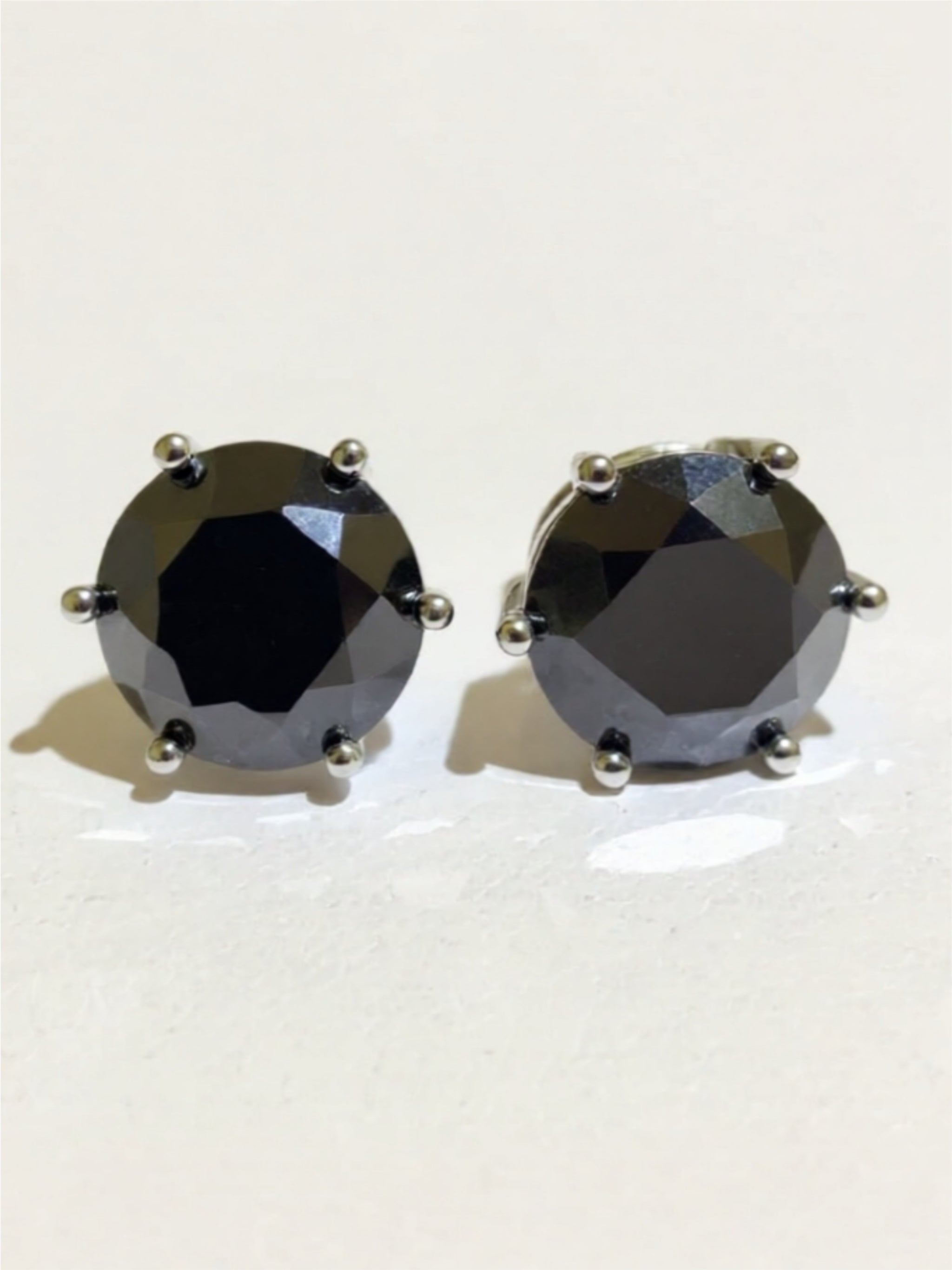 4 Carat Black Moissanite 925 Sterling Silver Stud Earrings