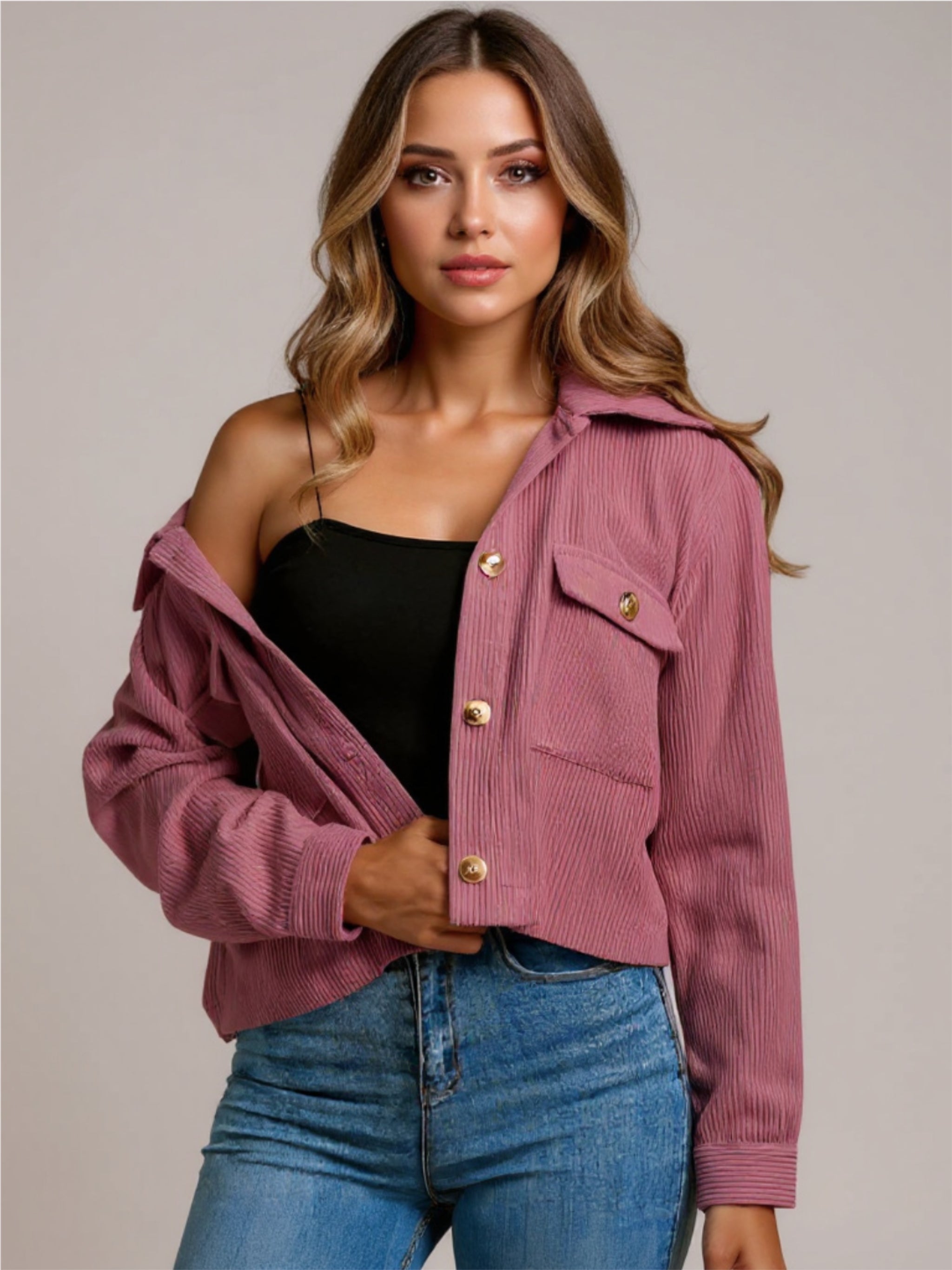 Corduroy Button Up Jacket
