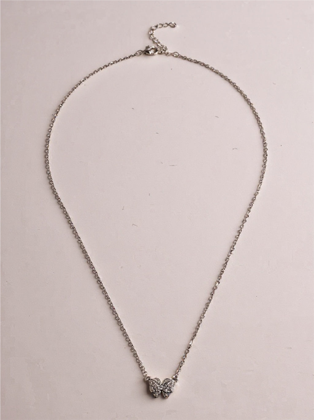 925 Sterling Silver CZ Butterfly Pendant Necklace