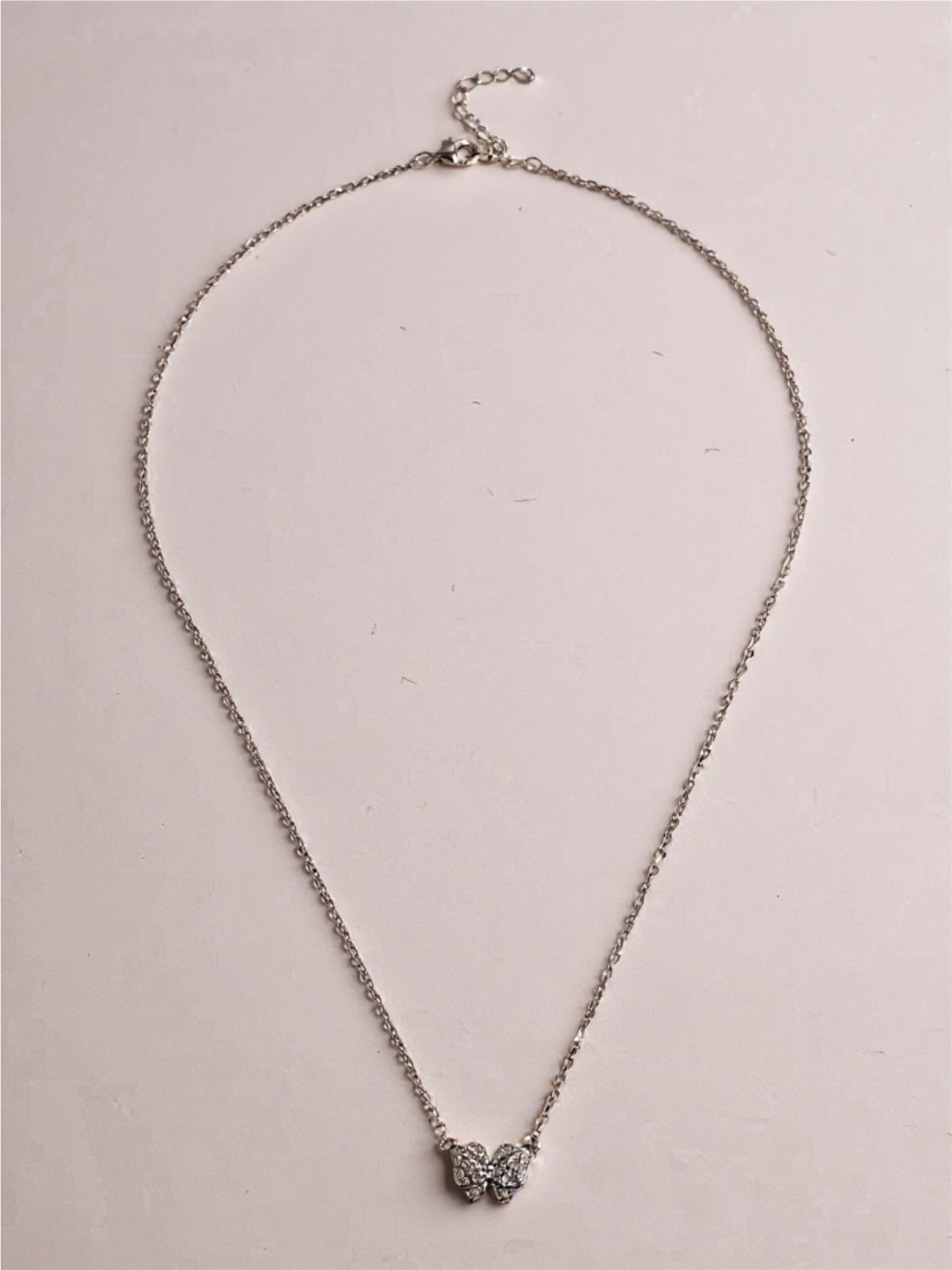 925 Sterling Silver CZ Butterfly Pendant Necklace