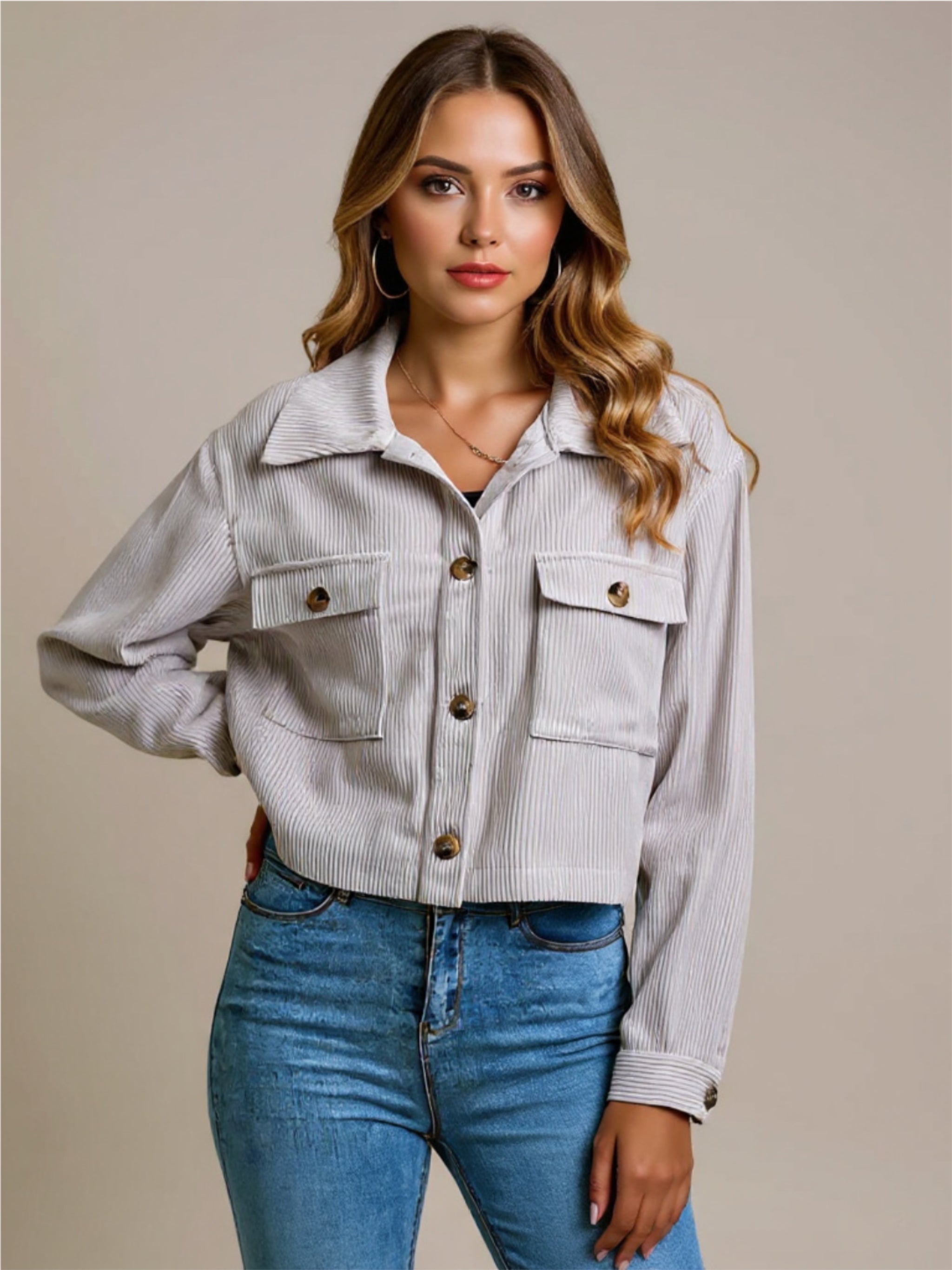 Corduroy Button Up Jacket