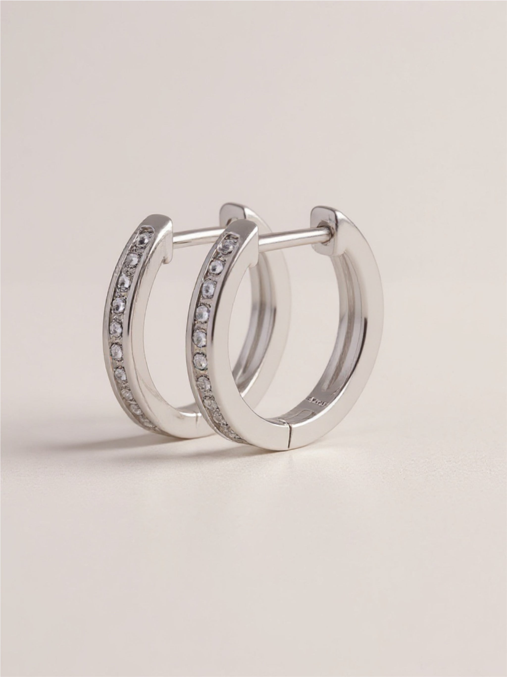 Moissanite 925 Sterling Silver Huggie Earrings