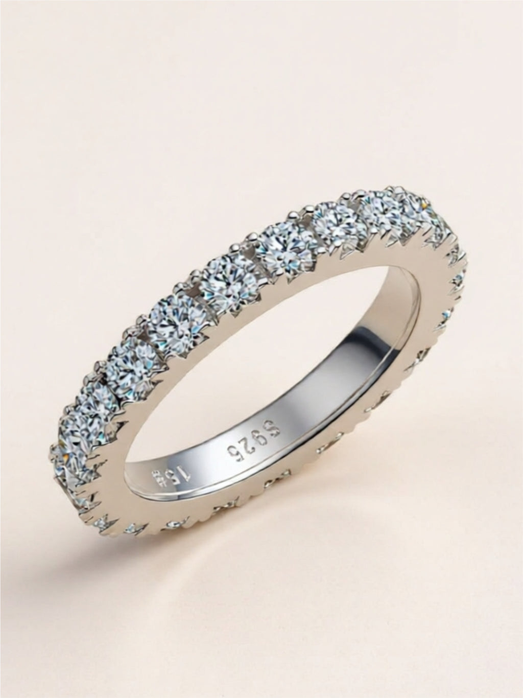 2.3 Carat Moissanite 925 Sterling Silver Eternity Ring