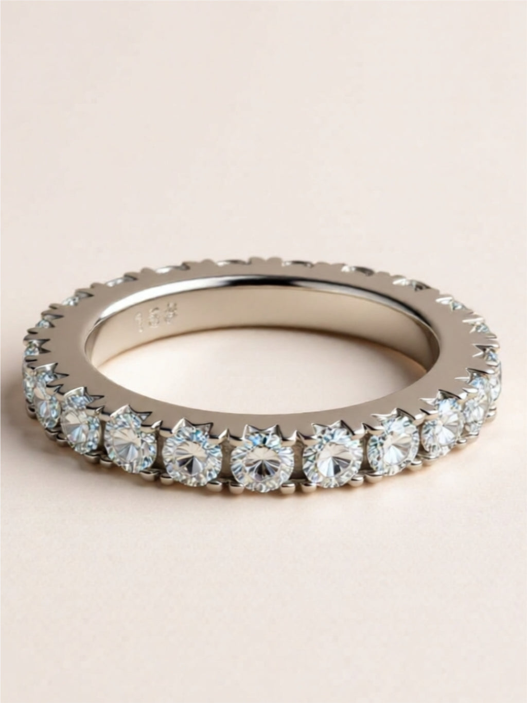 2.3 Carat Moissanite 925 Sterling Silver Eternity Ring