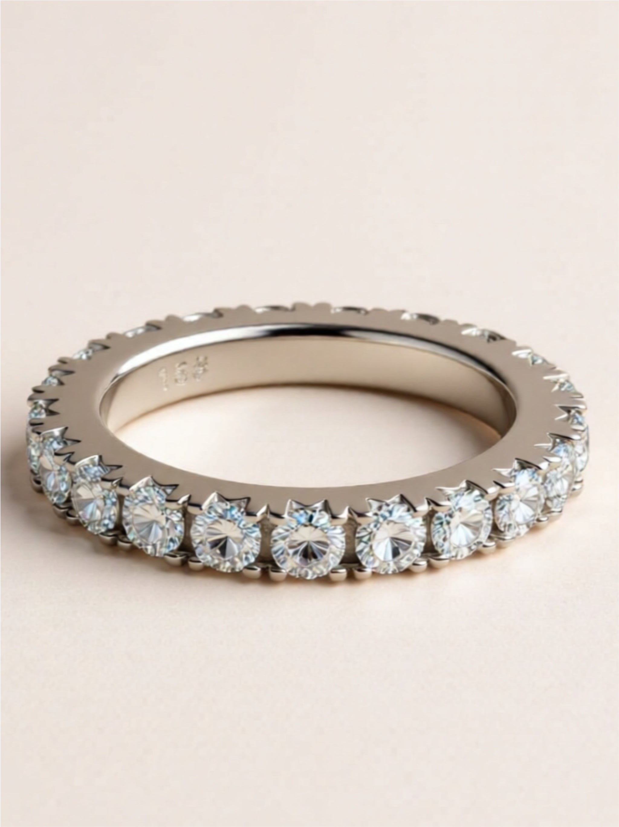 2.3 Carat Moissanite 925 Sterling Silver Eternity Ring