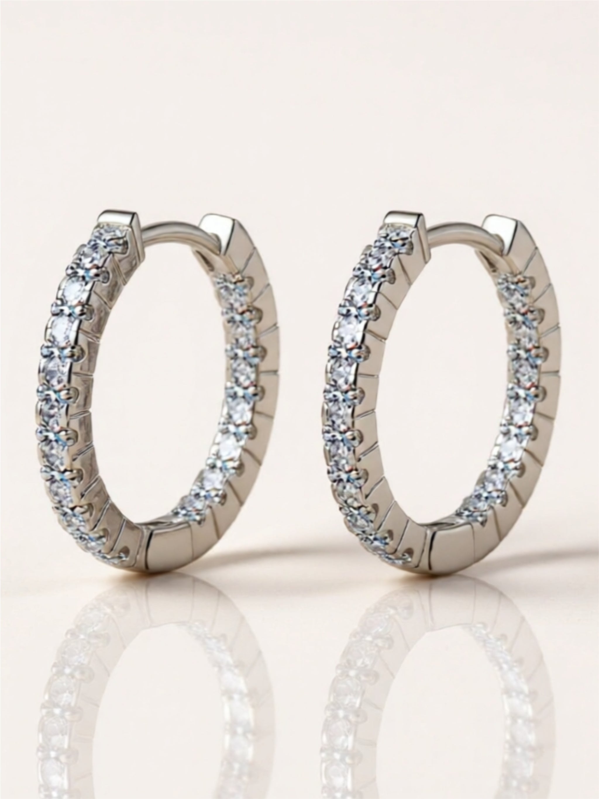 Moissanite 925 Sterling Silver Huggie Earrings